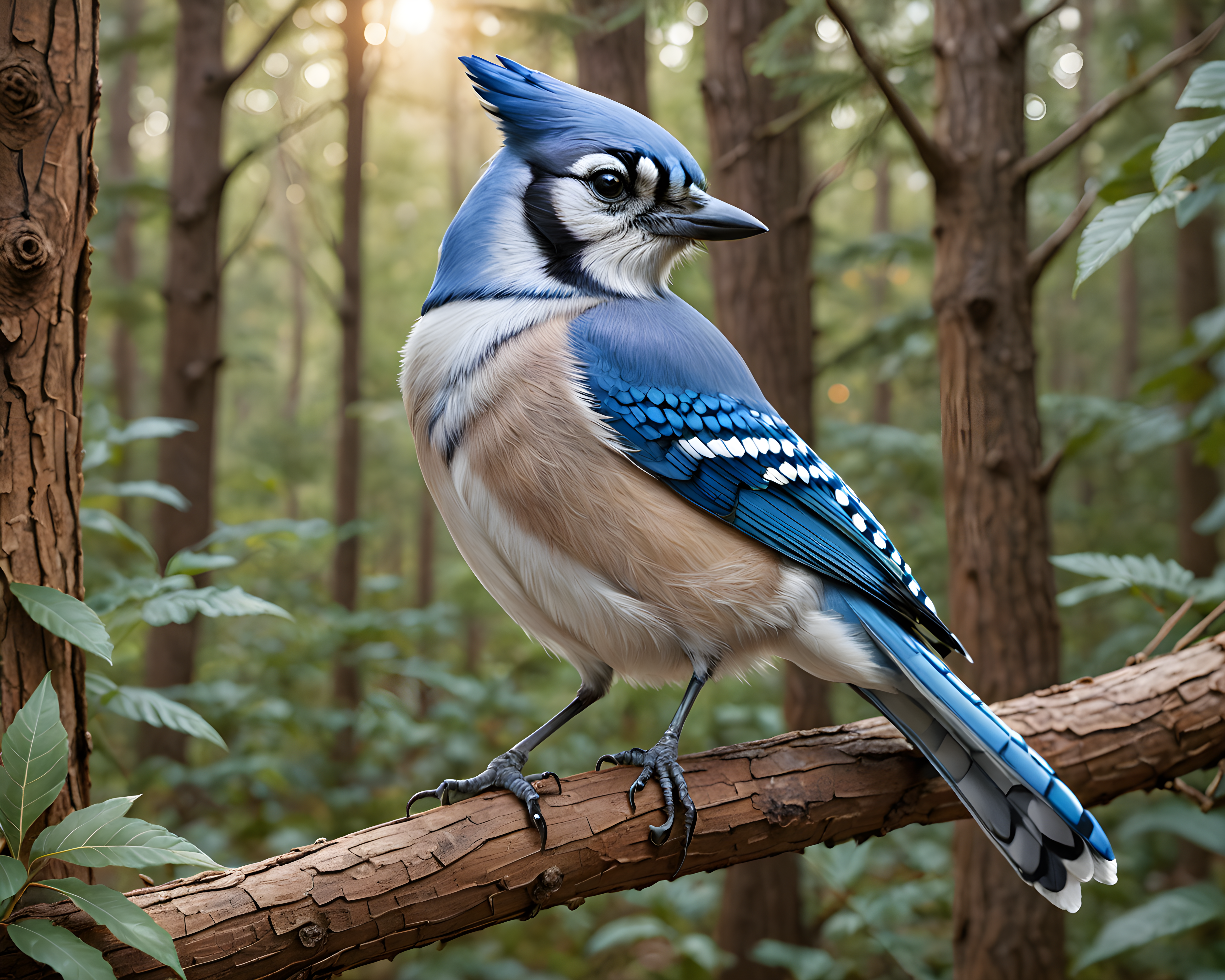 Blue Jay — Line Art (Sleepy)