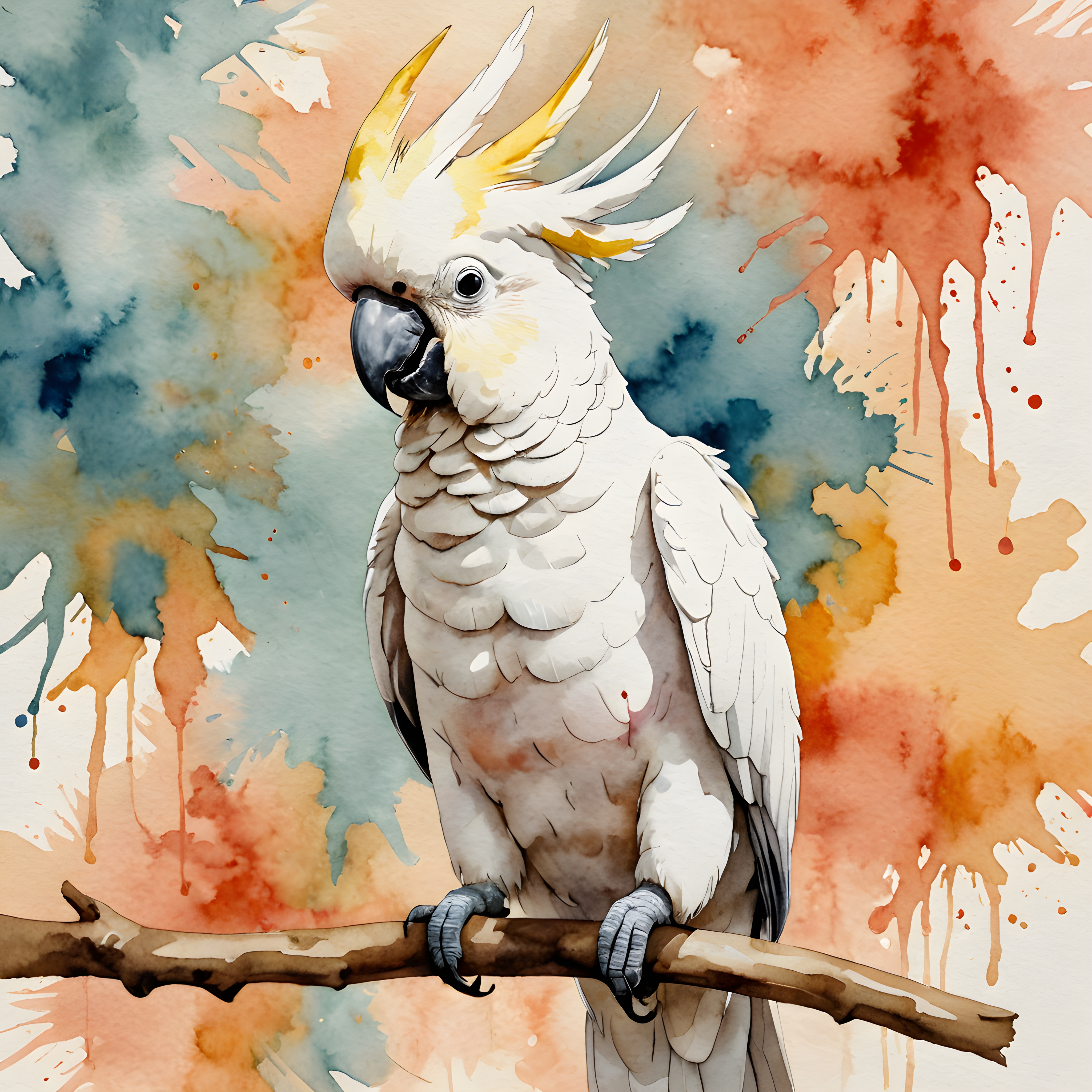 Cockatoo — Watercolor (Funny)