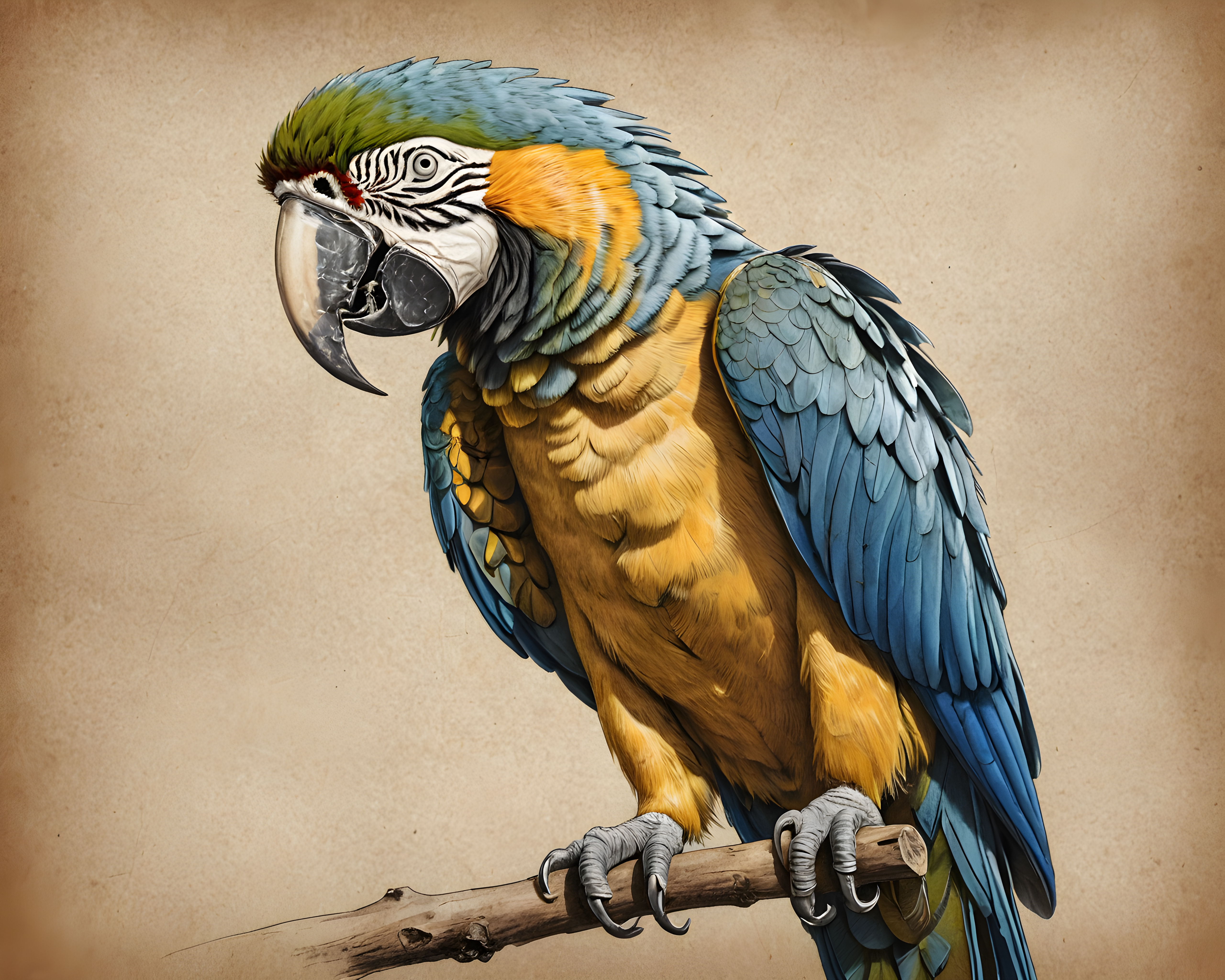 Macaw — Pencil Sketch (Romantic)