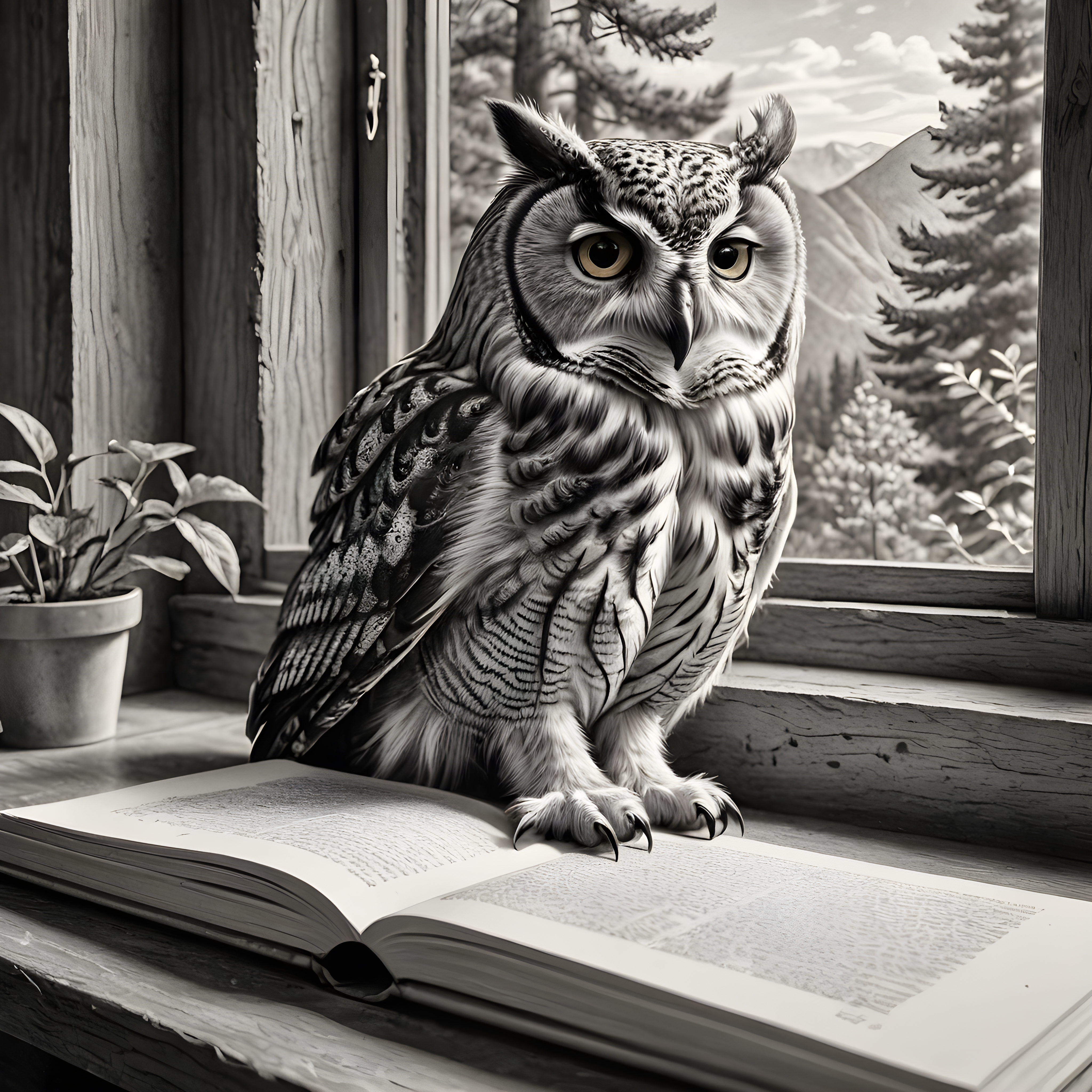 Owl — Pencil Sketch (Sleepy)