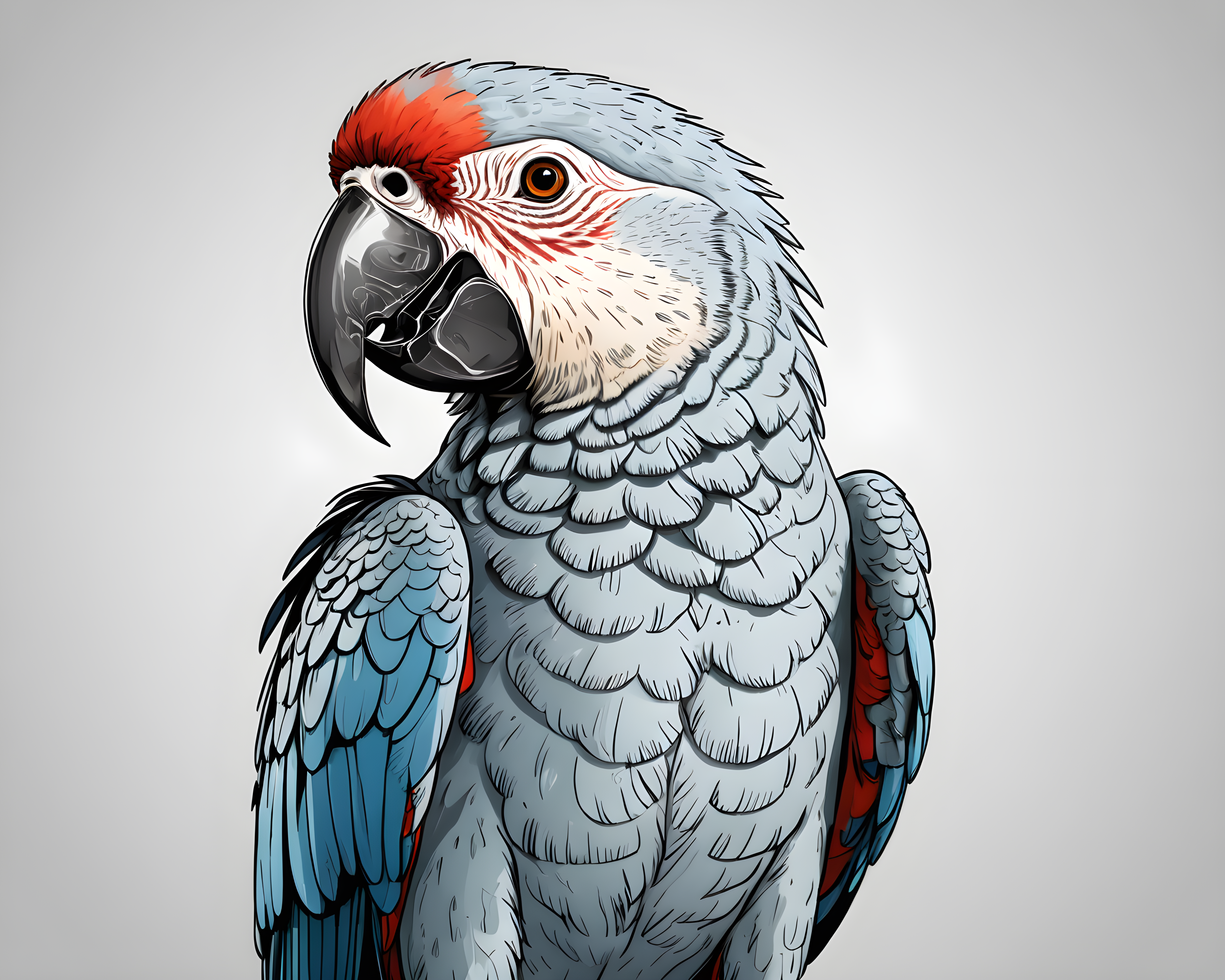 Parrot — Line Art (Funny)