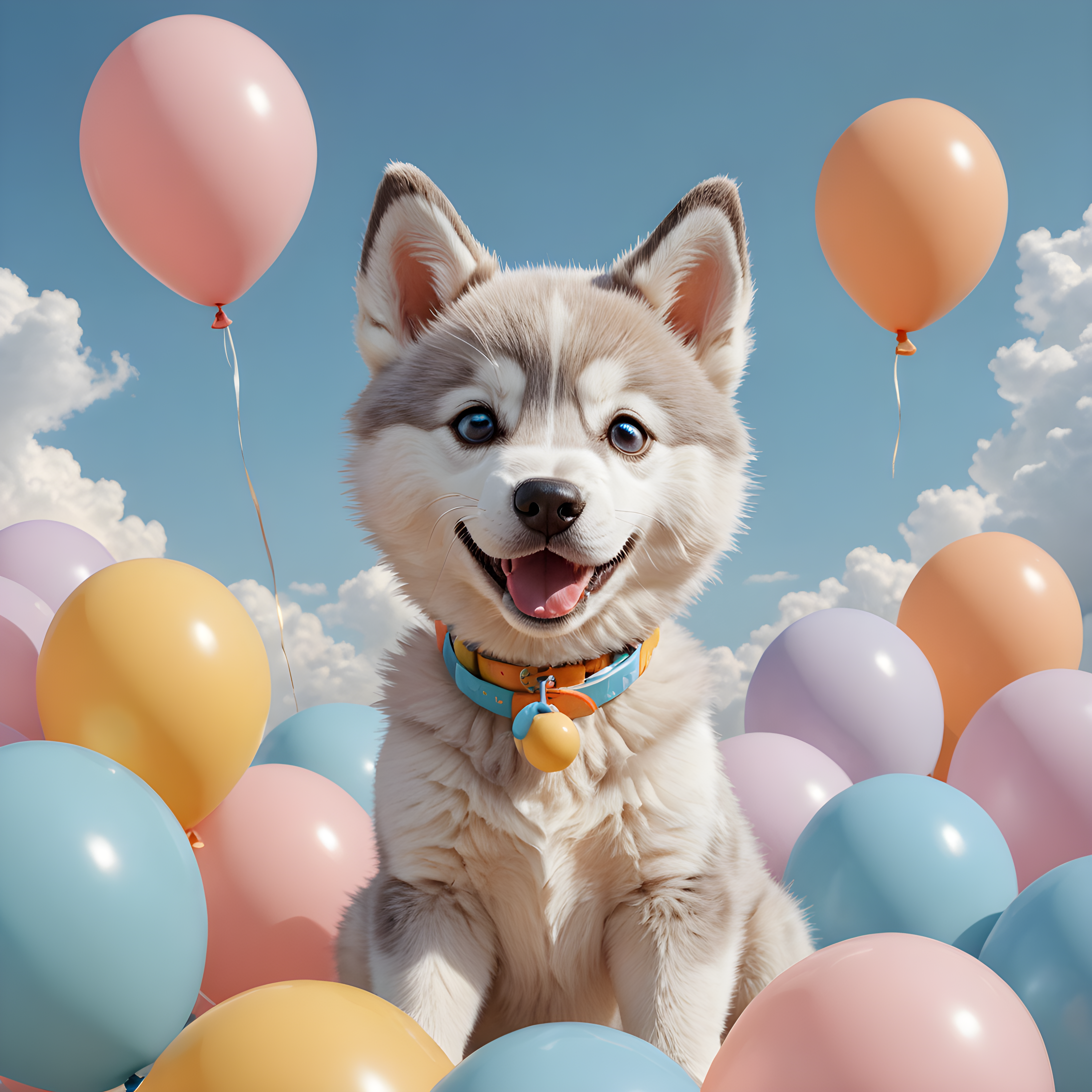 Balloon Husky — Nursery (Happy)
