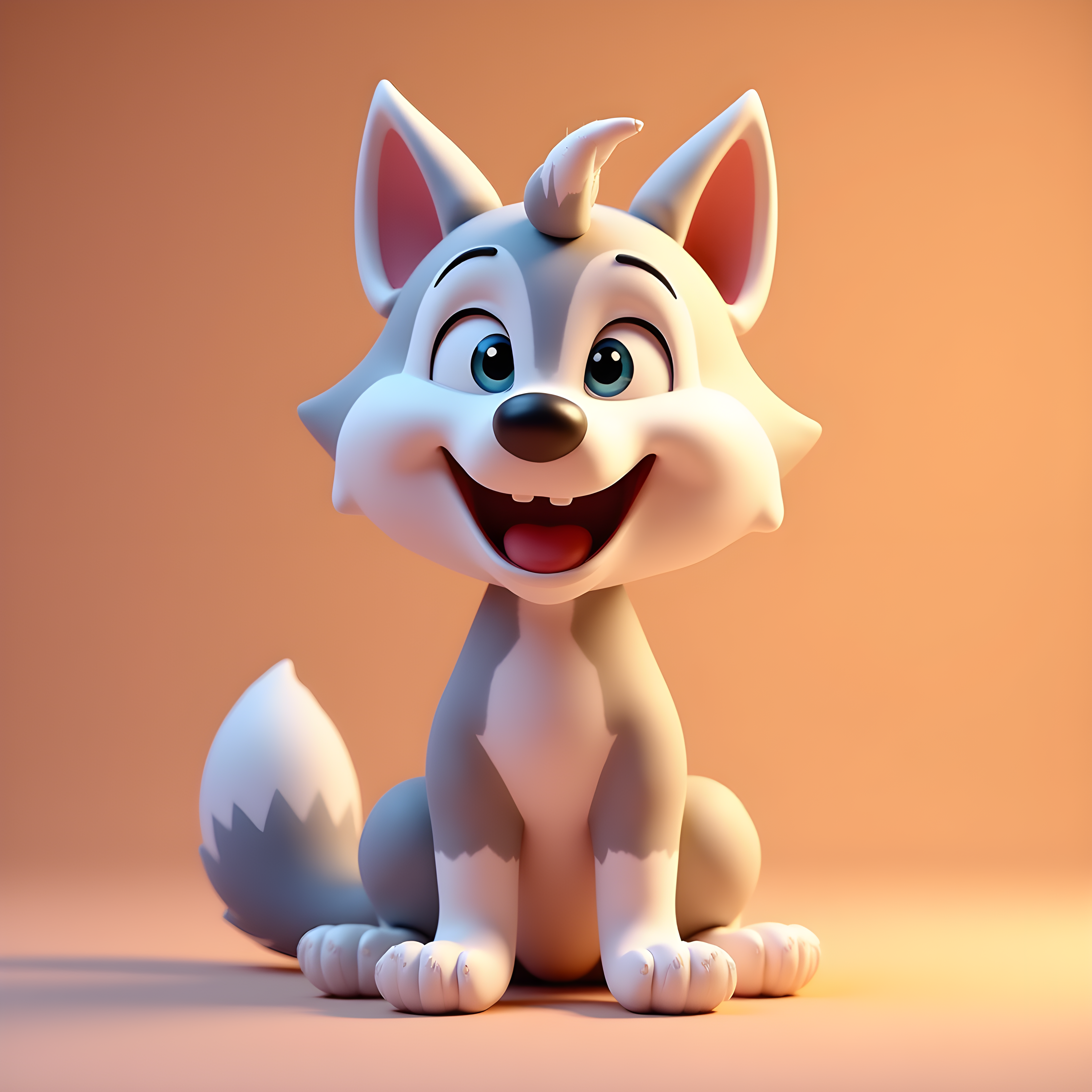 Balloon Husky — 3D Render (Happy)