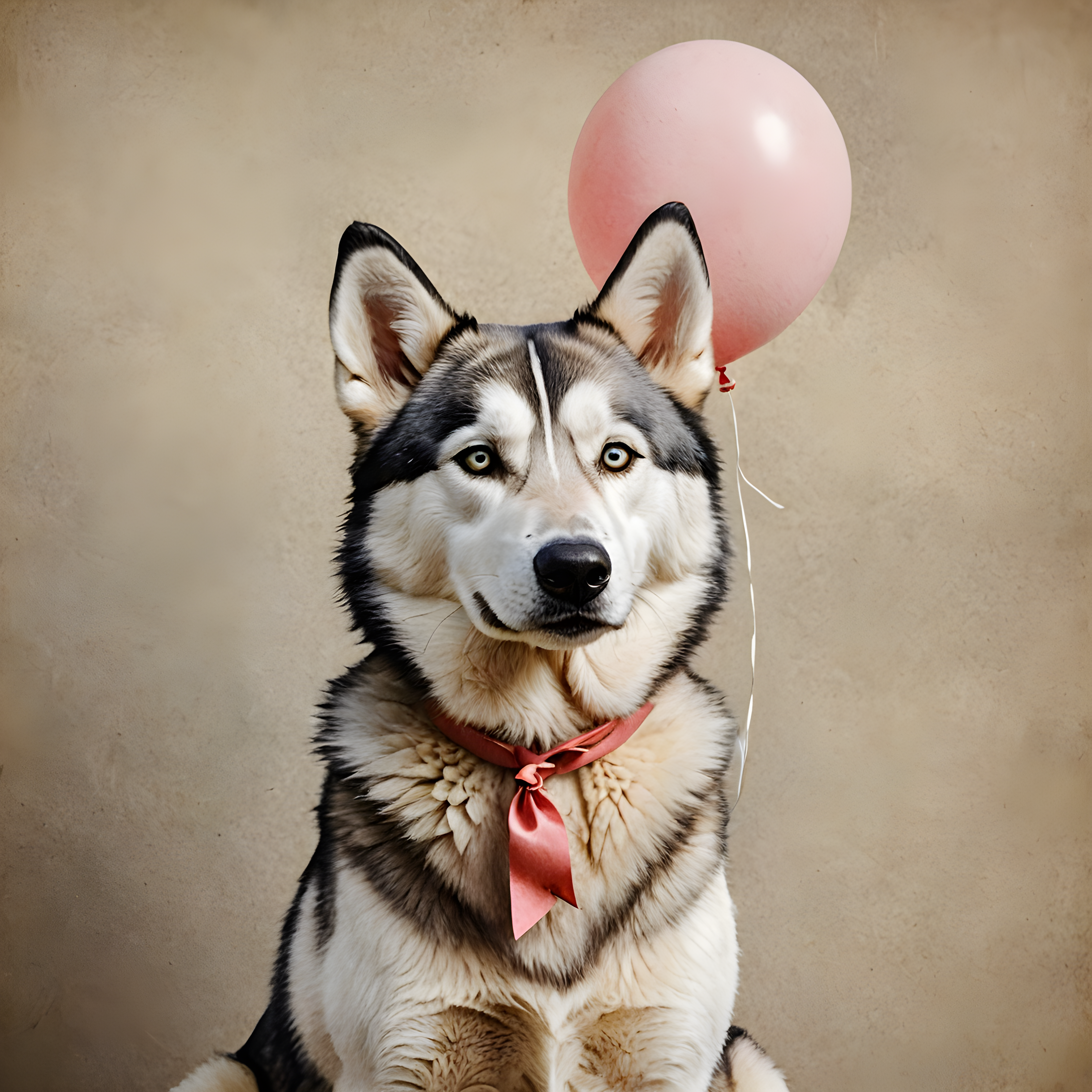 Balloon Husky — Watercolor (Aesthetic)