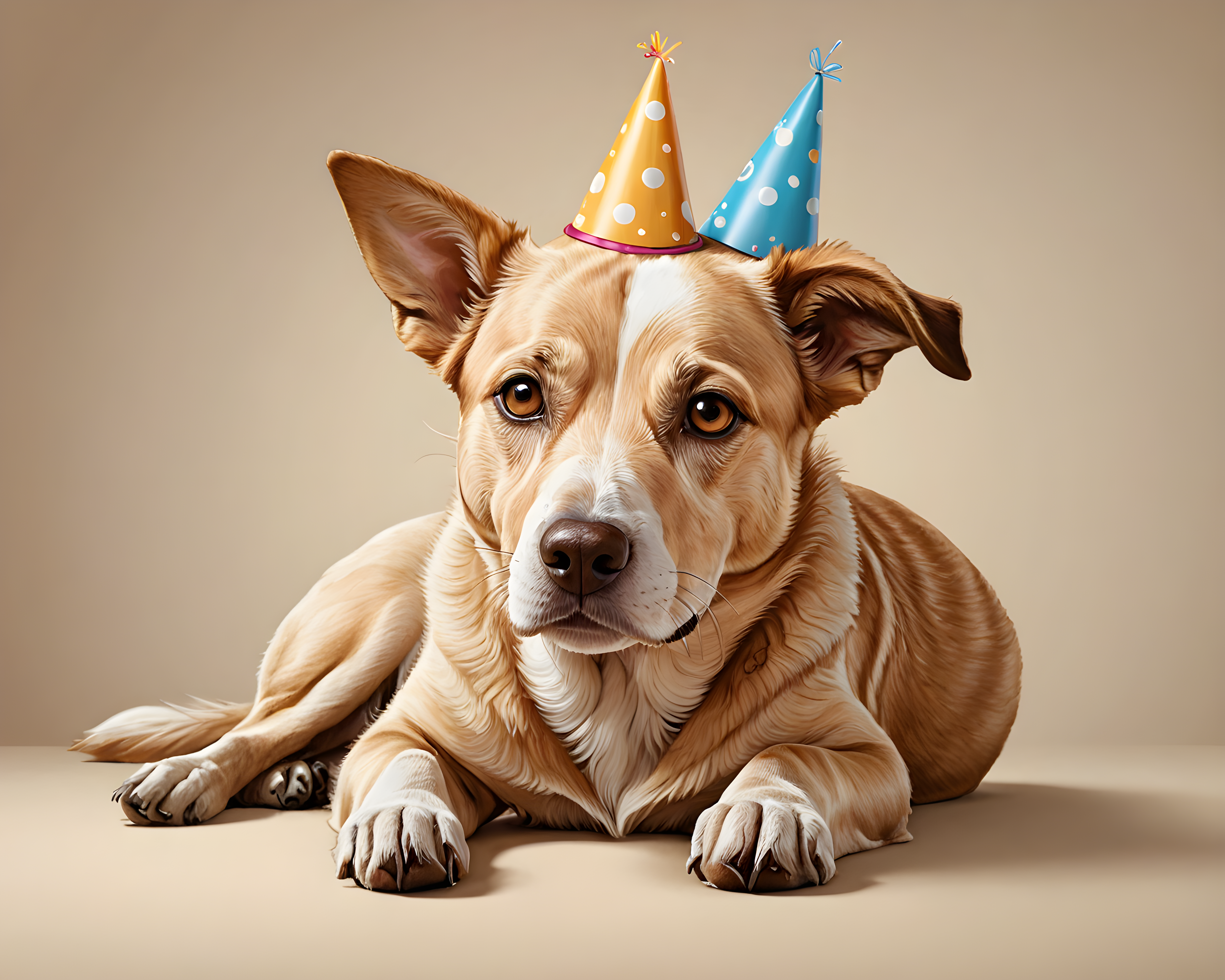 Birthday Dog — Line Art (Sleepy)