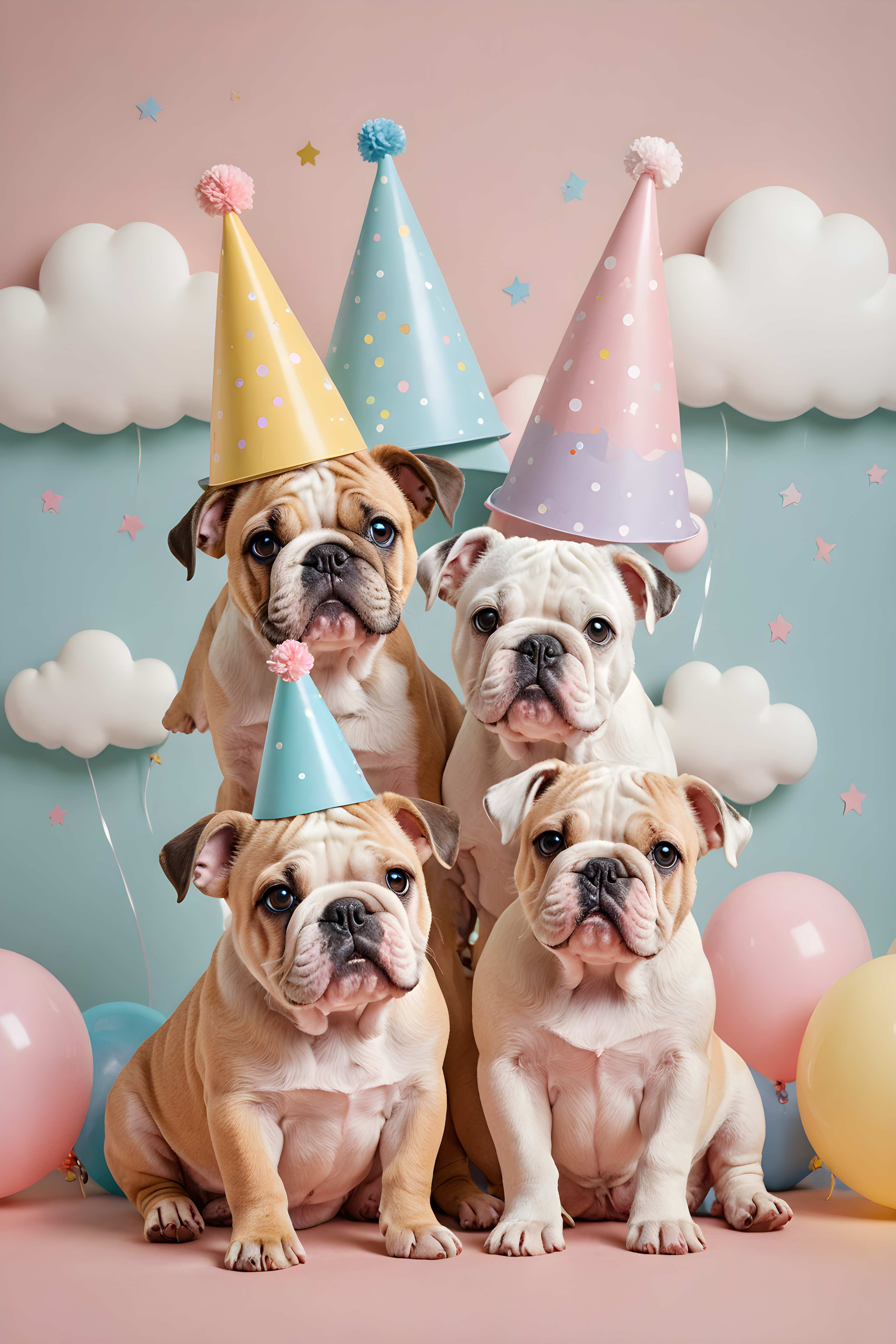 Birthday Hat Bulldog — Nursery (Cute)