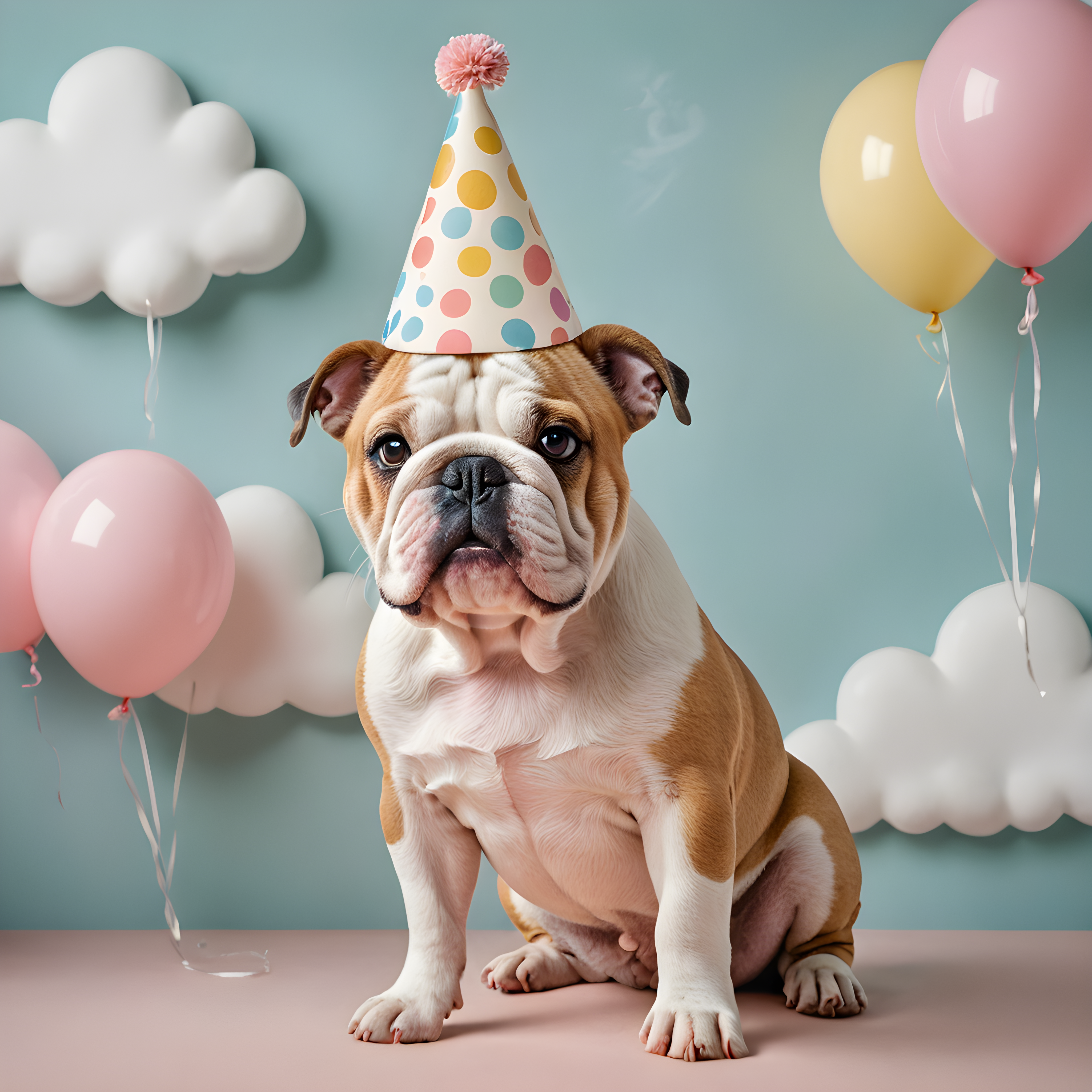 Birthday Hat Bulldog — Nursery (Funny)