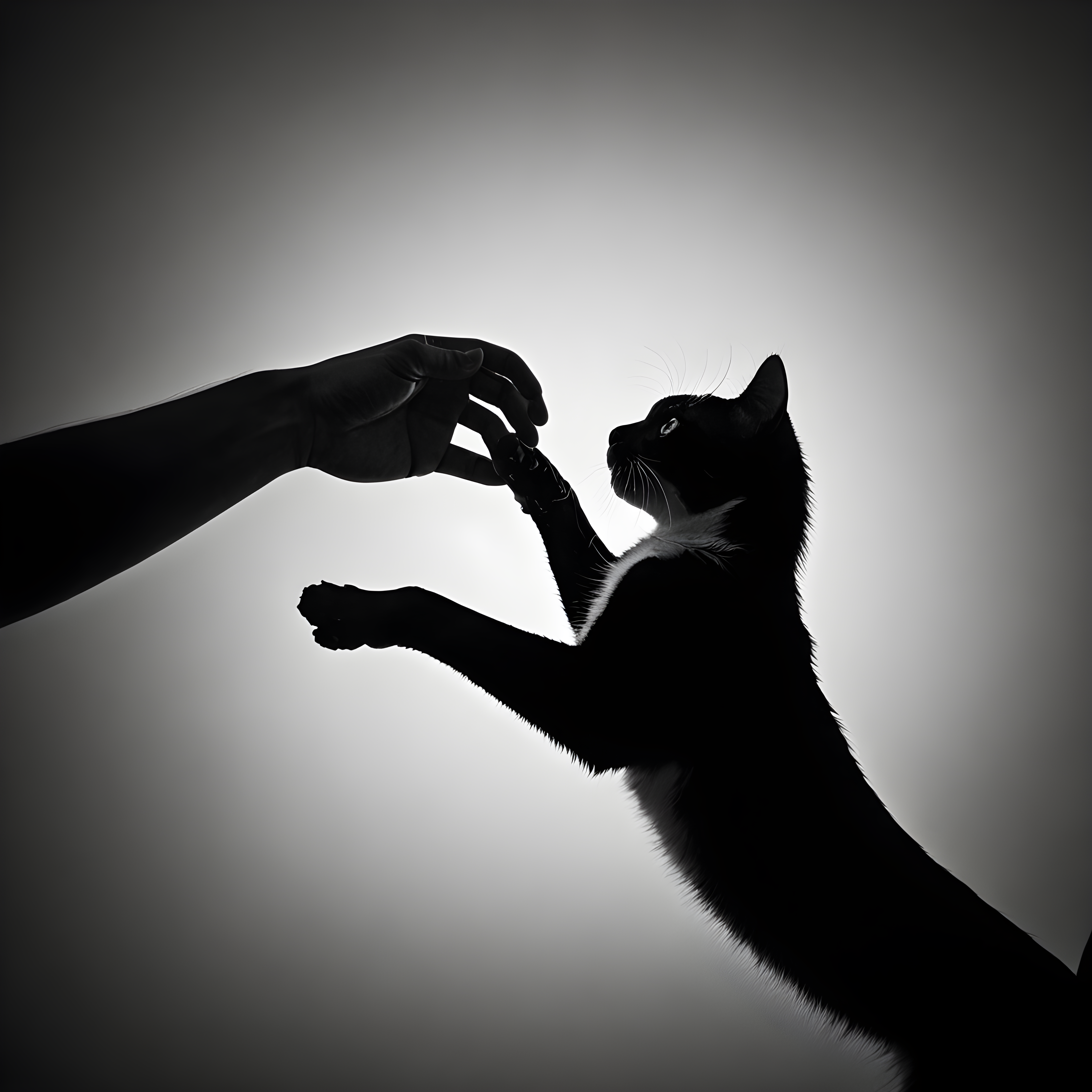 Celebration Cat — Black & White (Aesthetic)