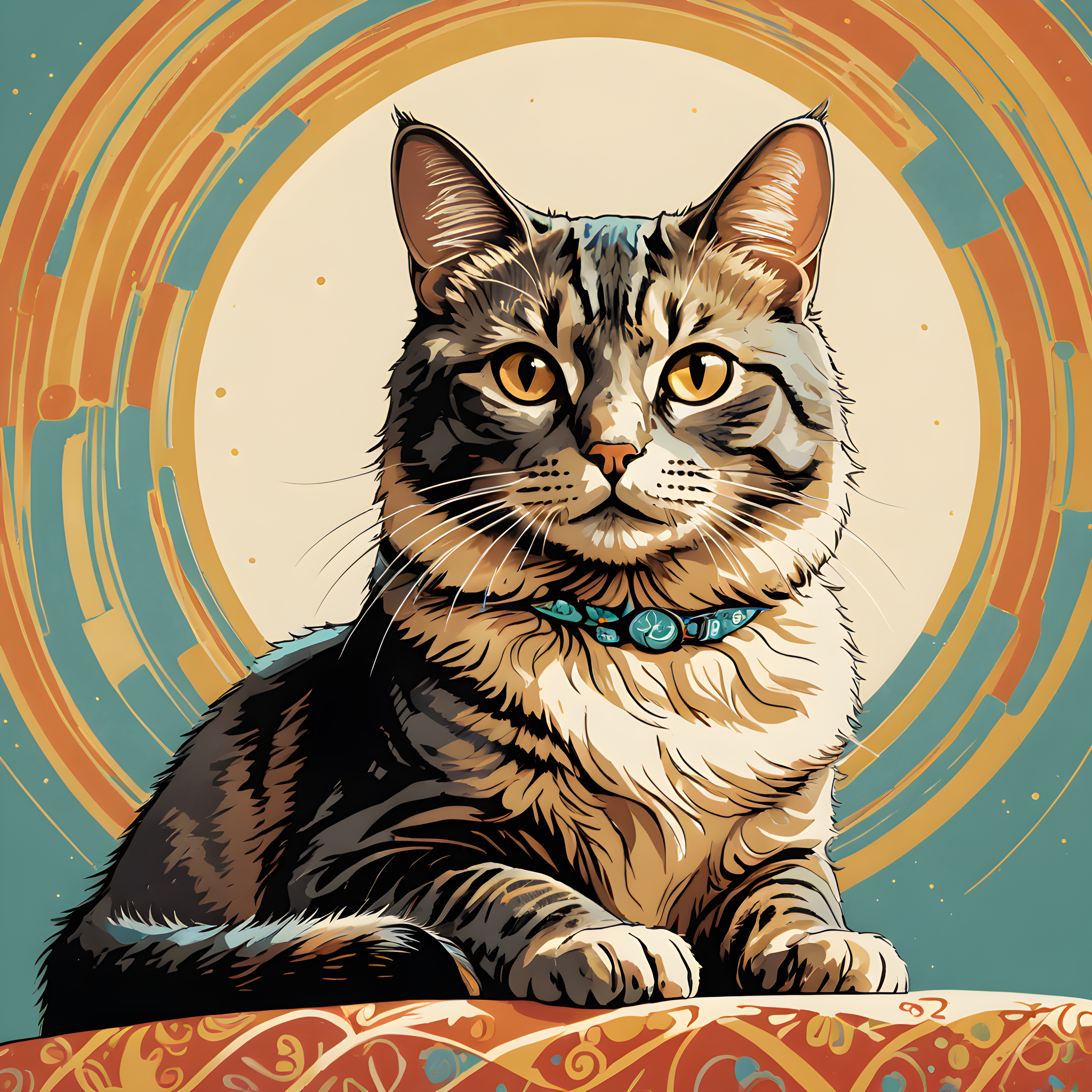 Celebration Cat — Retro (Sleepy)