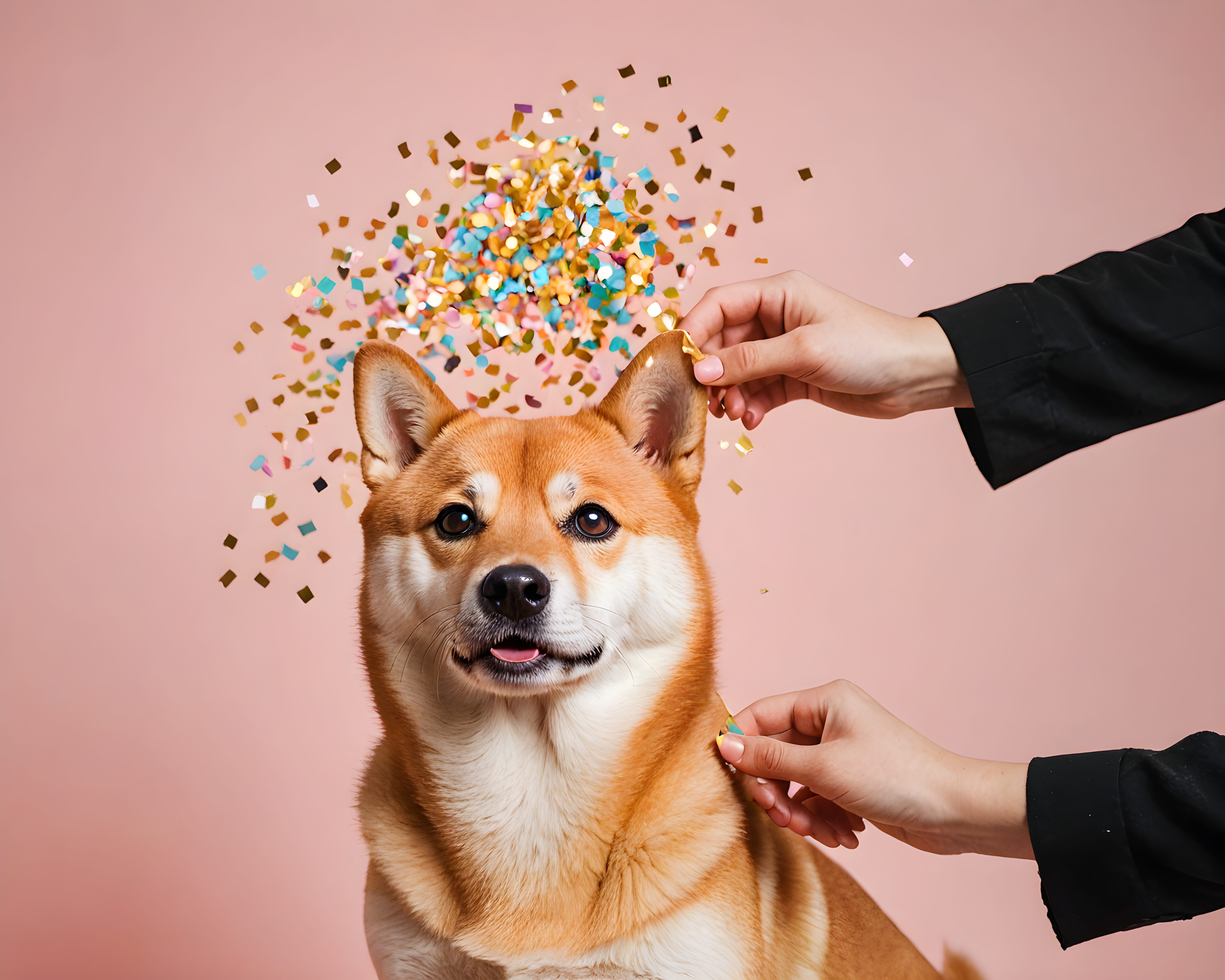 Confetti Shiba — Modern Aesthetic (Cute)
