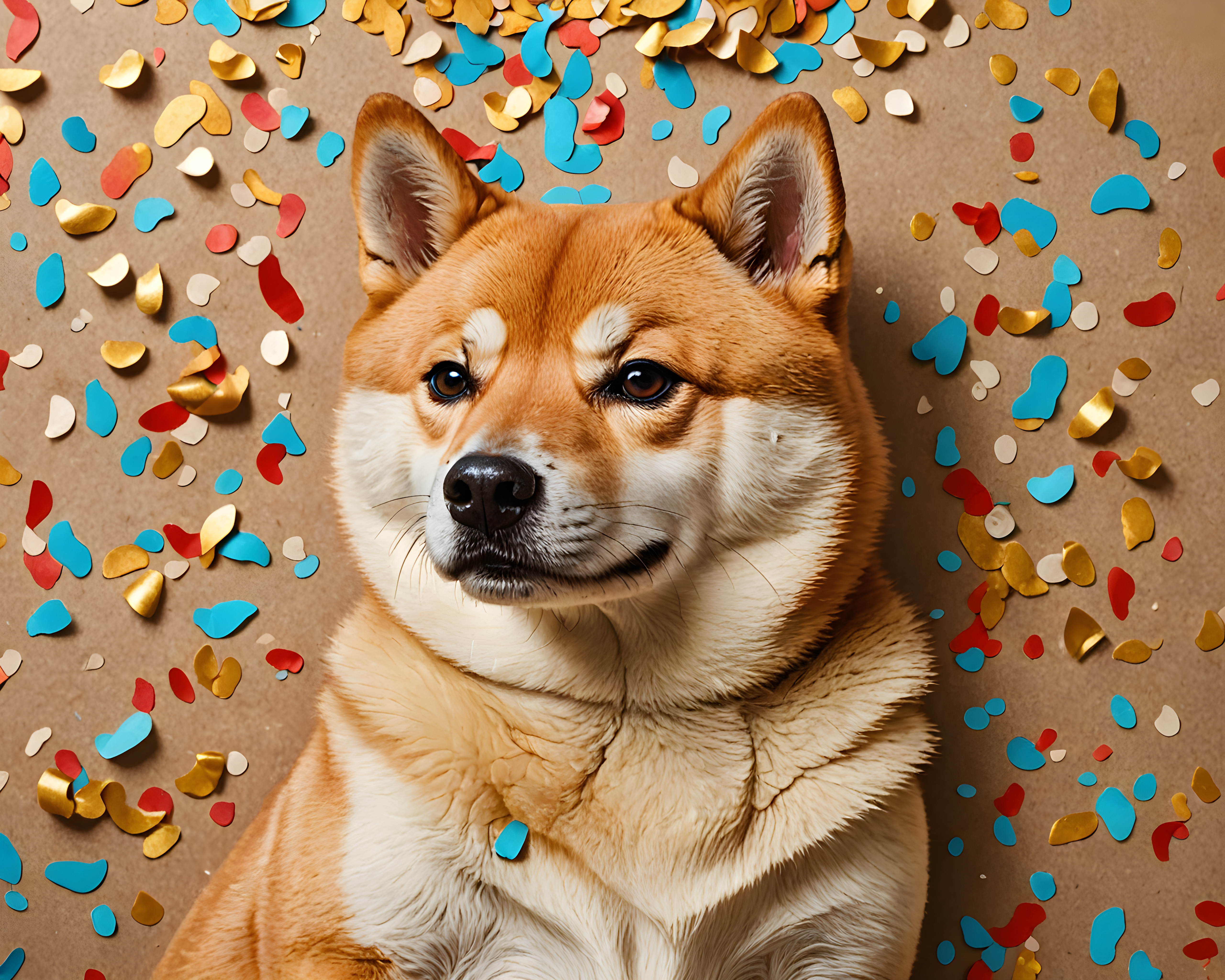 Confetti Shiba — Vintage Poster (Aesthetic)
