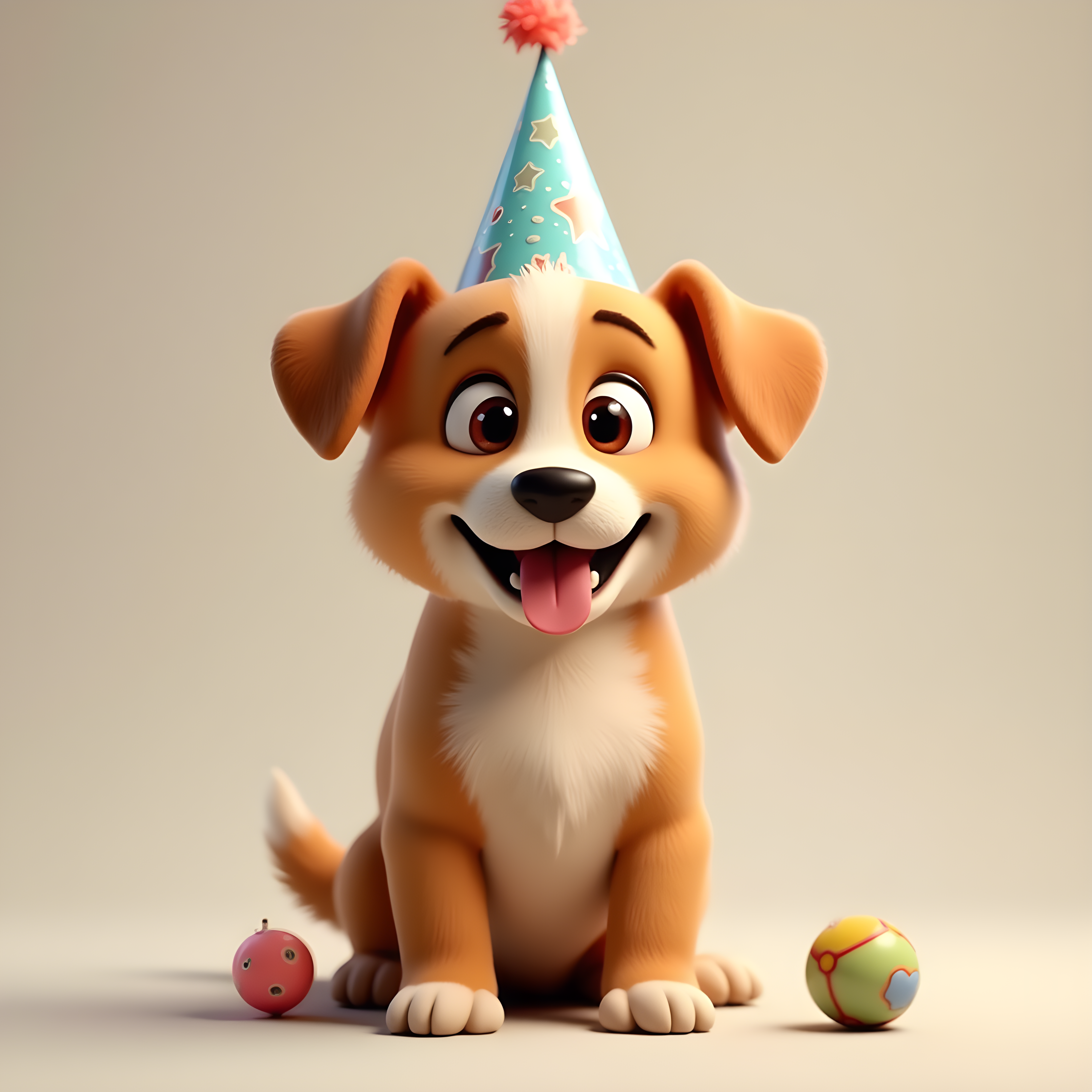 First Birthday Puppy — 3D Render (Playful)