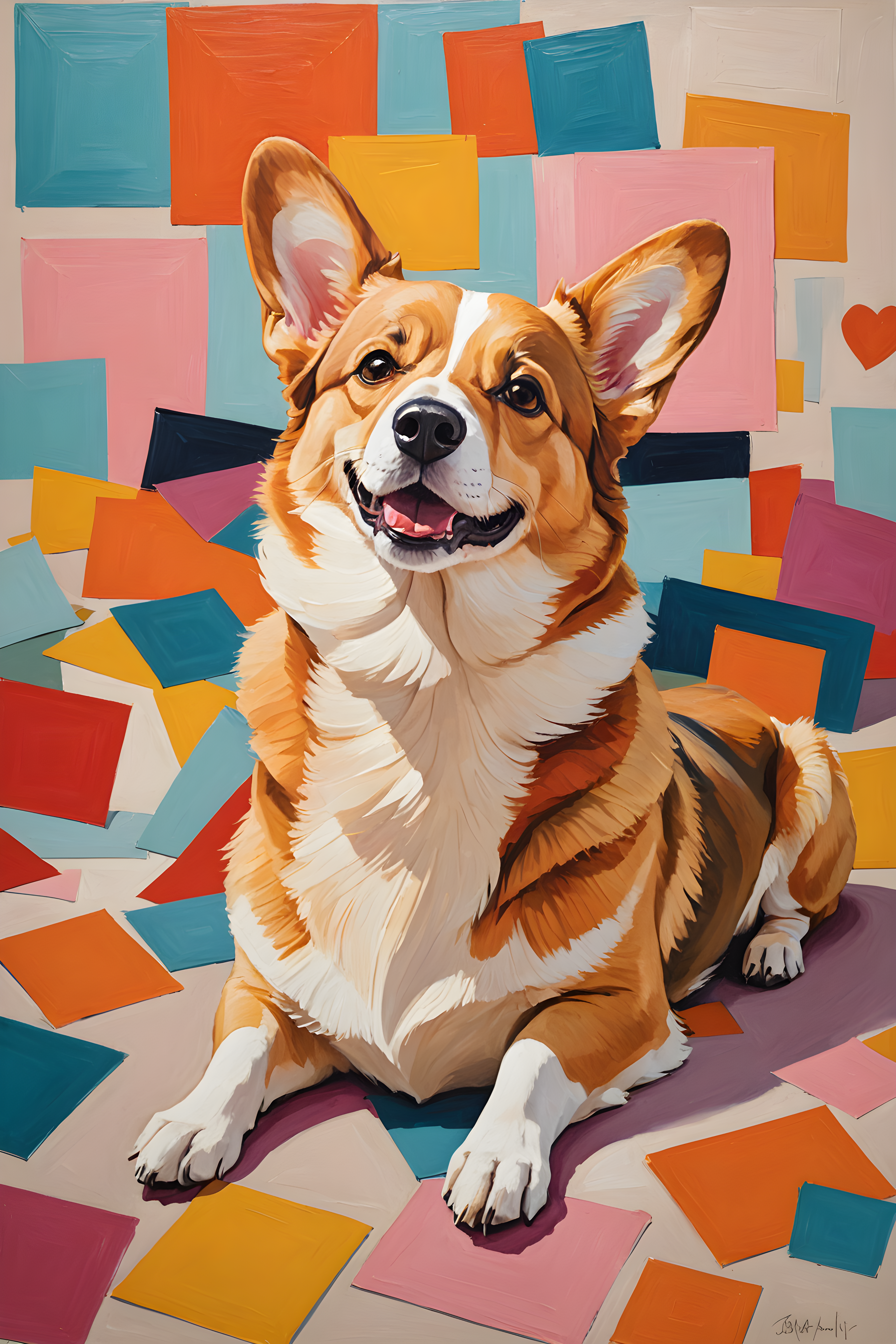 Party Corgi — Abstract (Romantic)