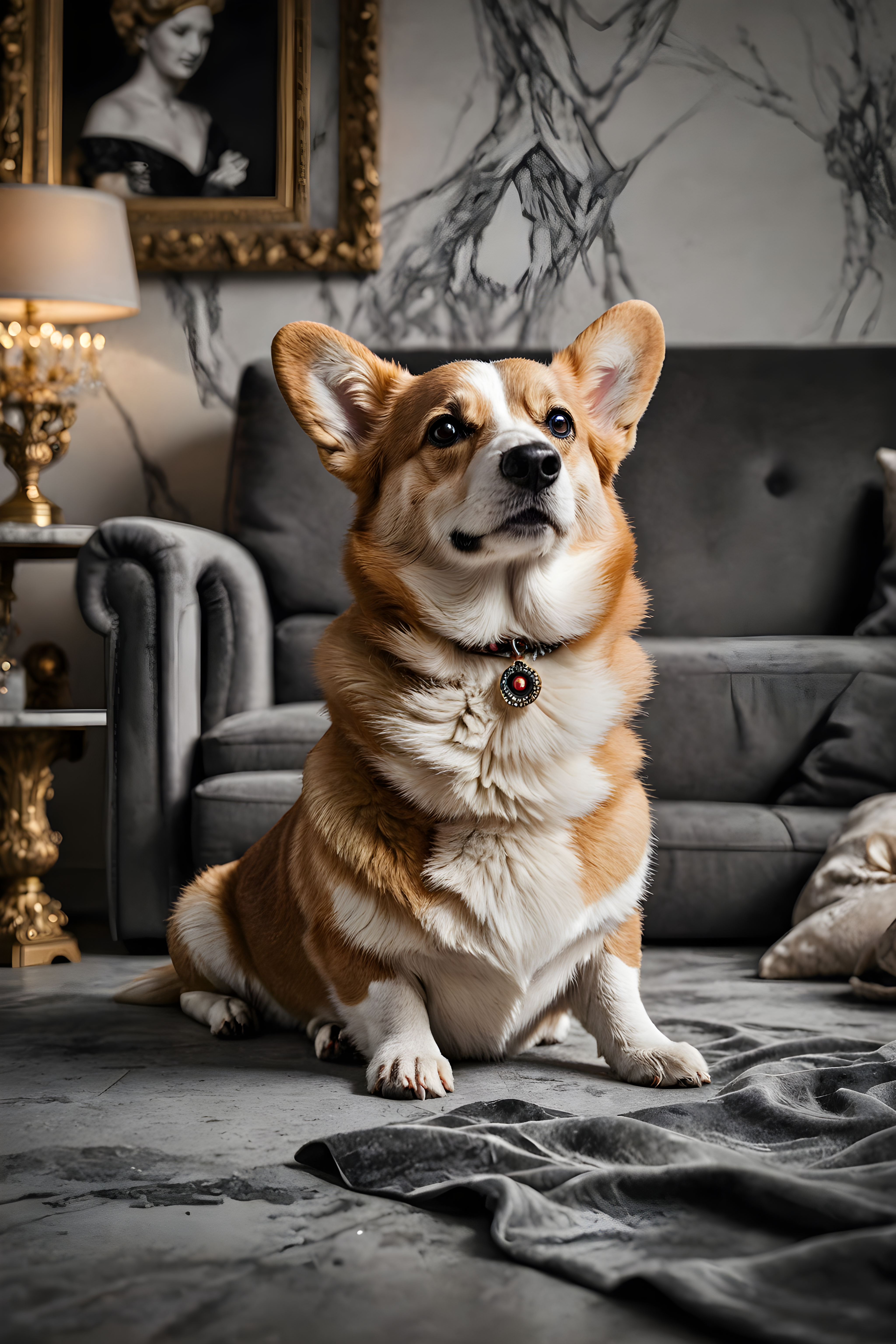 Party Corgi — Black & White (Luxury)