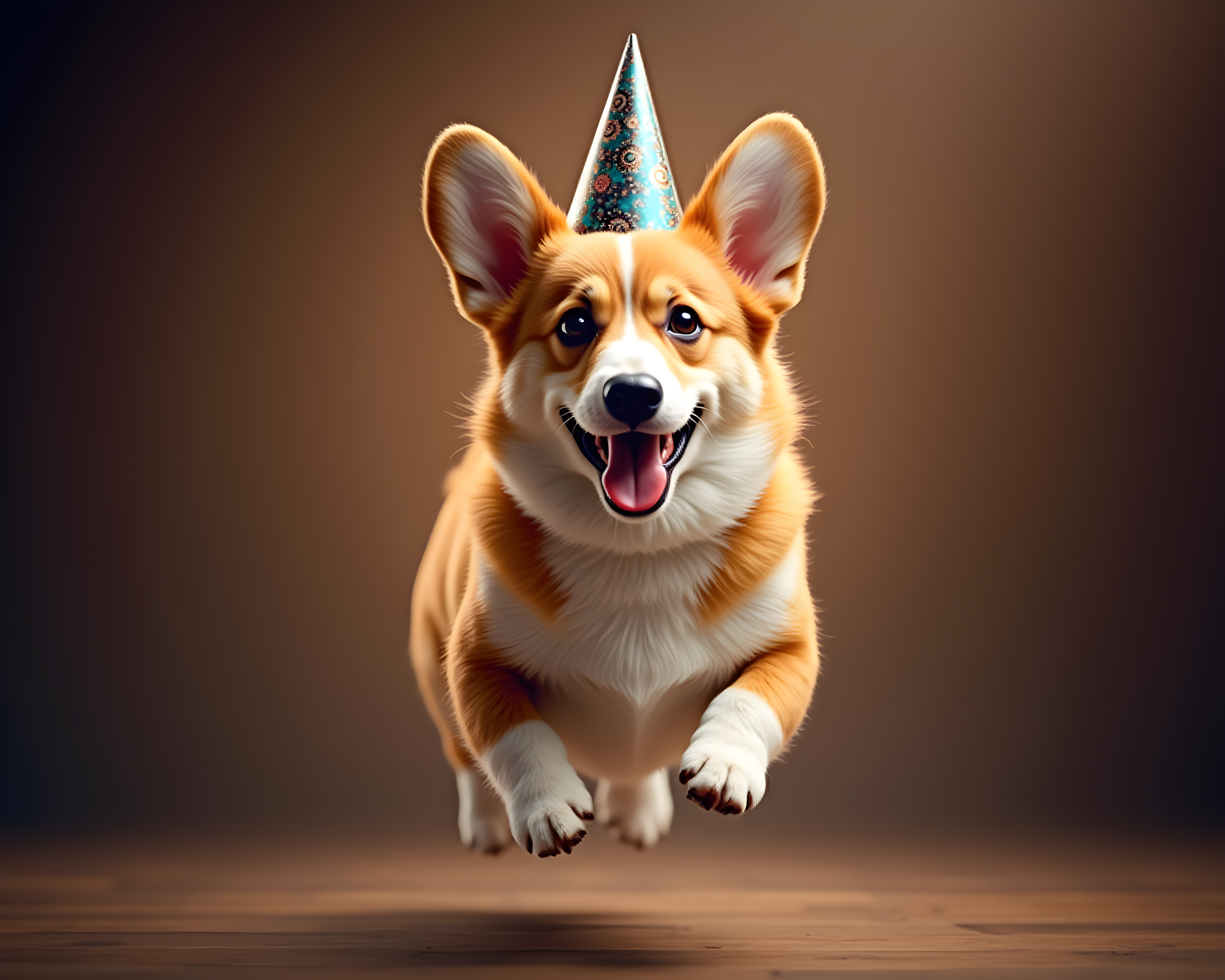 Party Corgi — Hyper-Realistic (Motivational)