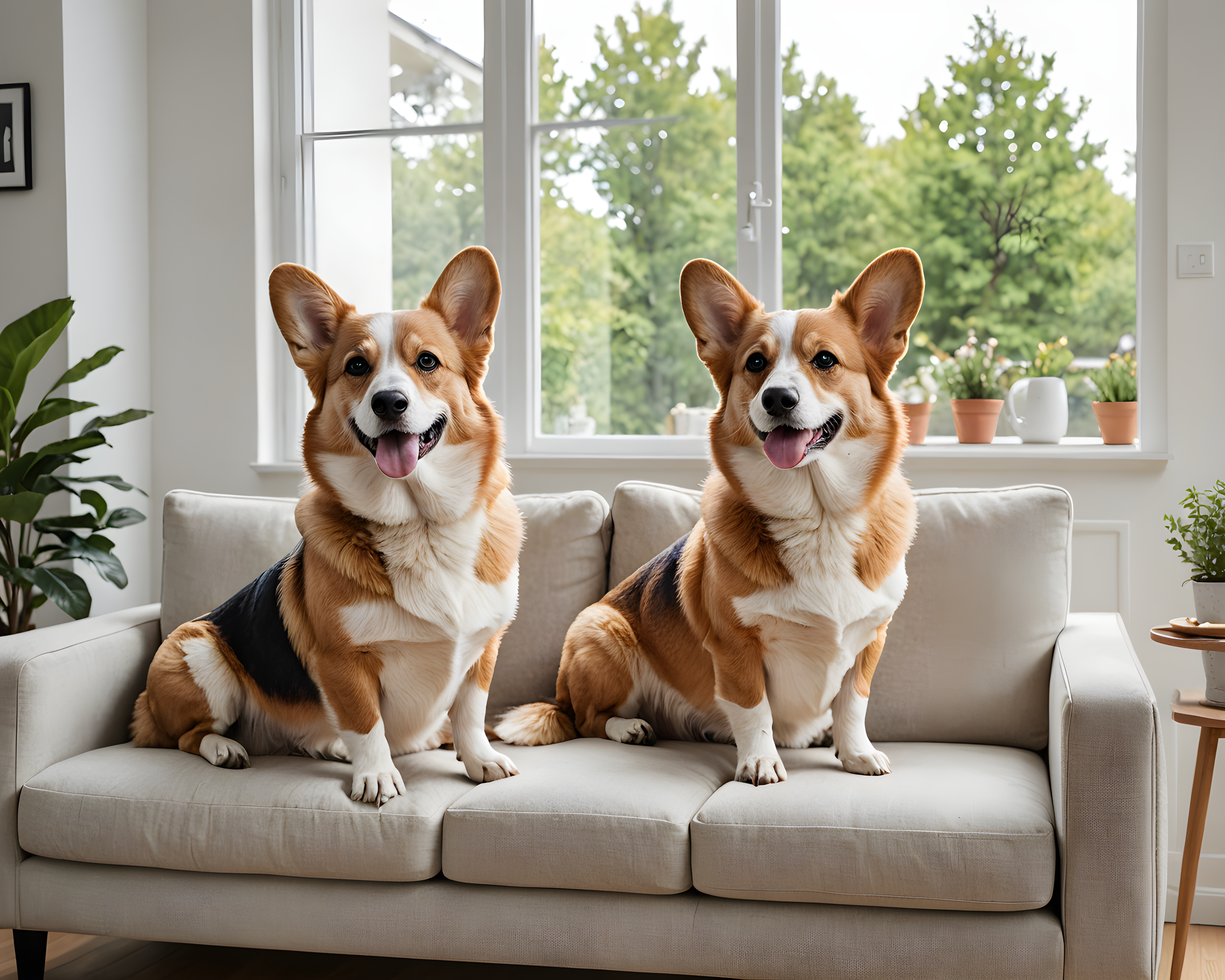 Party Corgi — Minimalist Line Art (Lifestyle)
