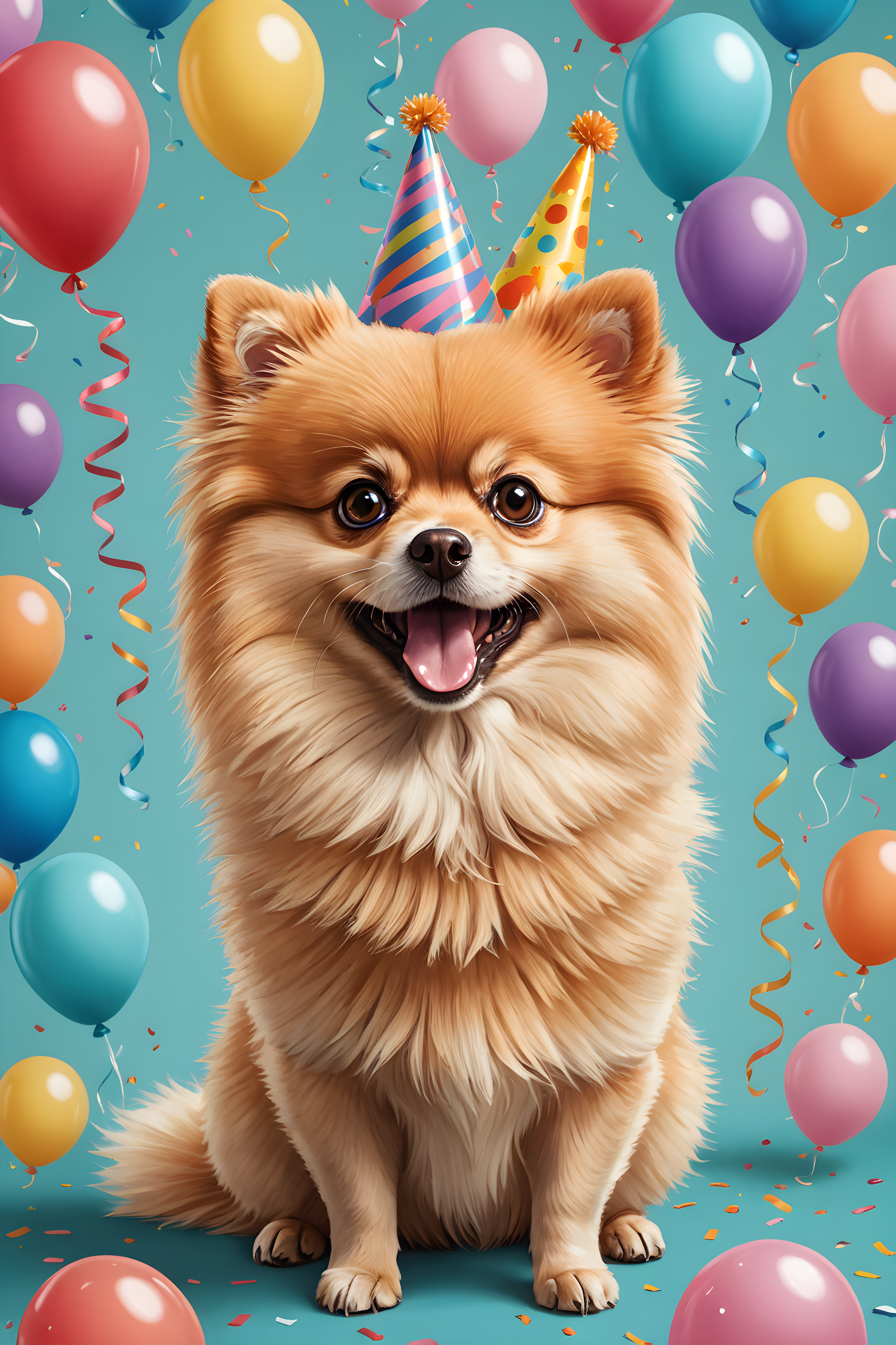 Party Streamer Pomeranian — Cartoon / Kawaii (Funny)