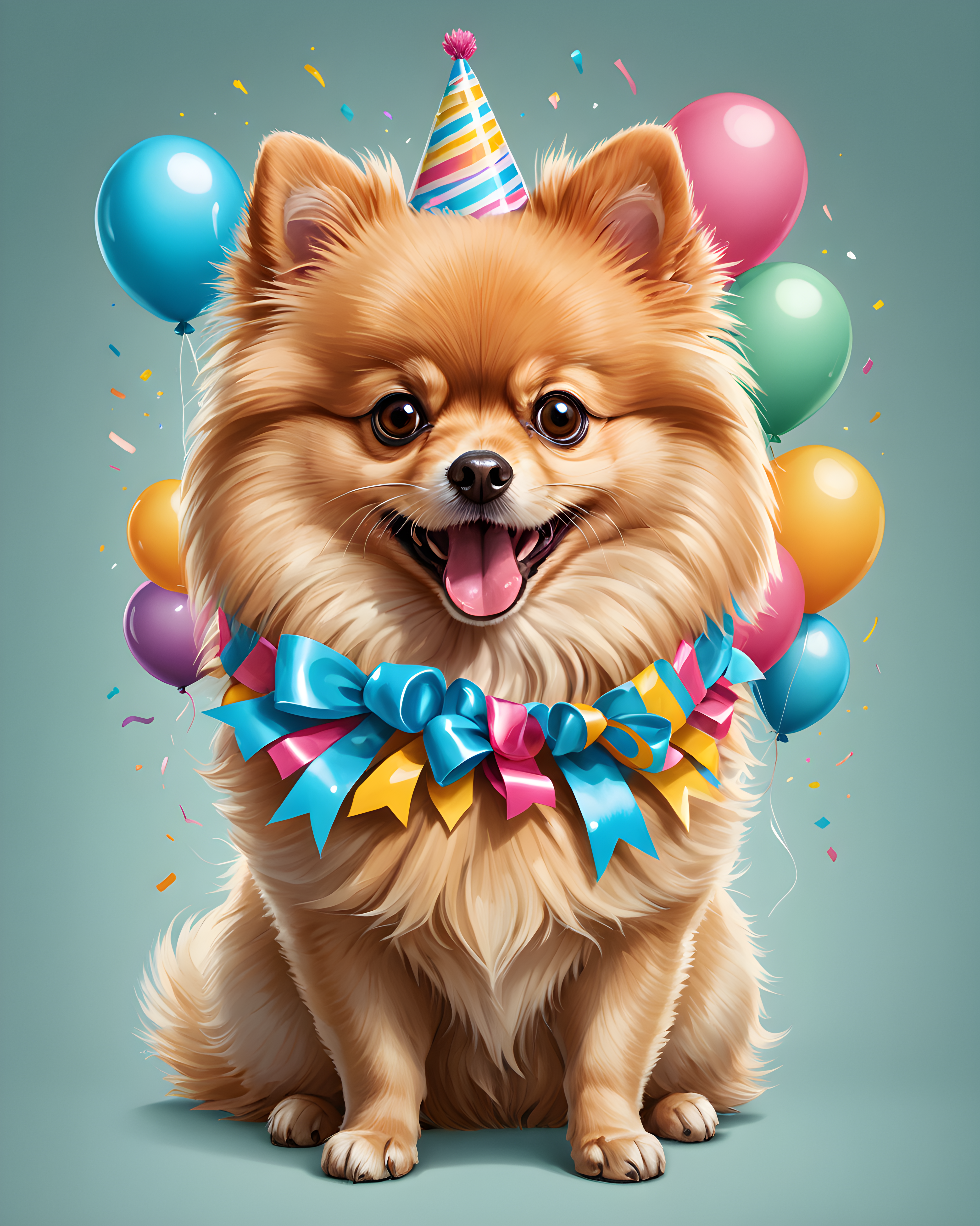 Party Streamer Pomeranian — Cartoon / Kawaii (Savage)