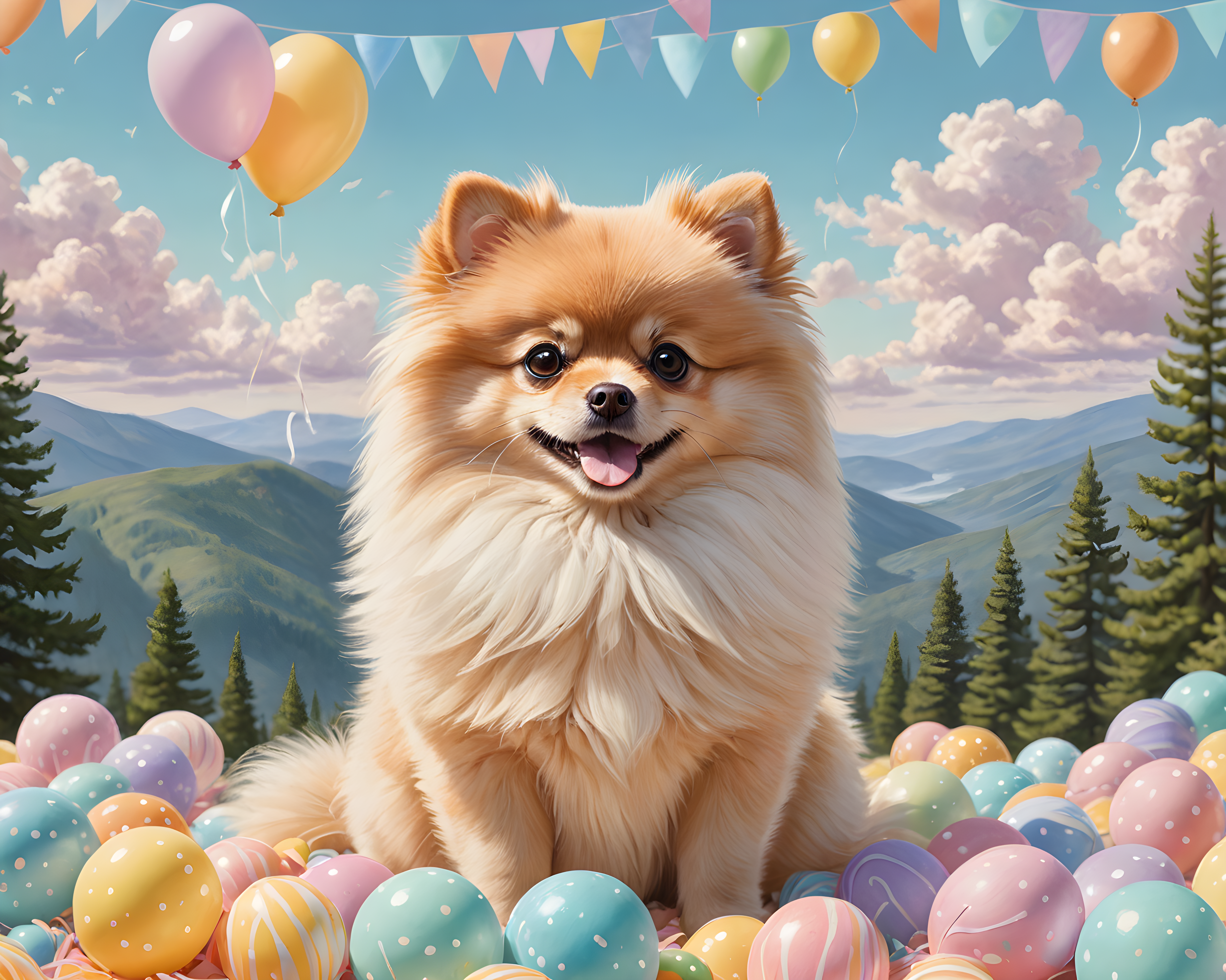 Party Streamer Pomeranian — Nursery (Cute)