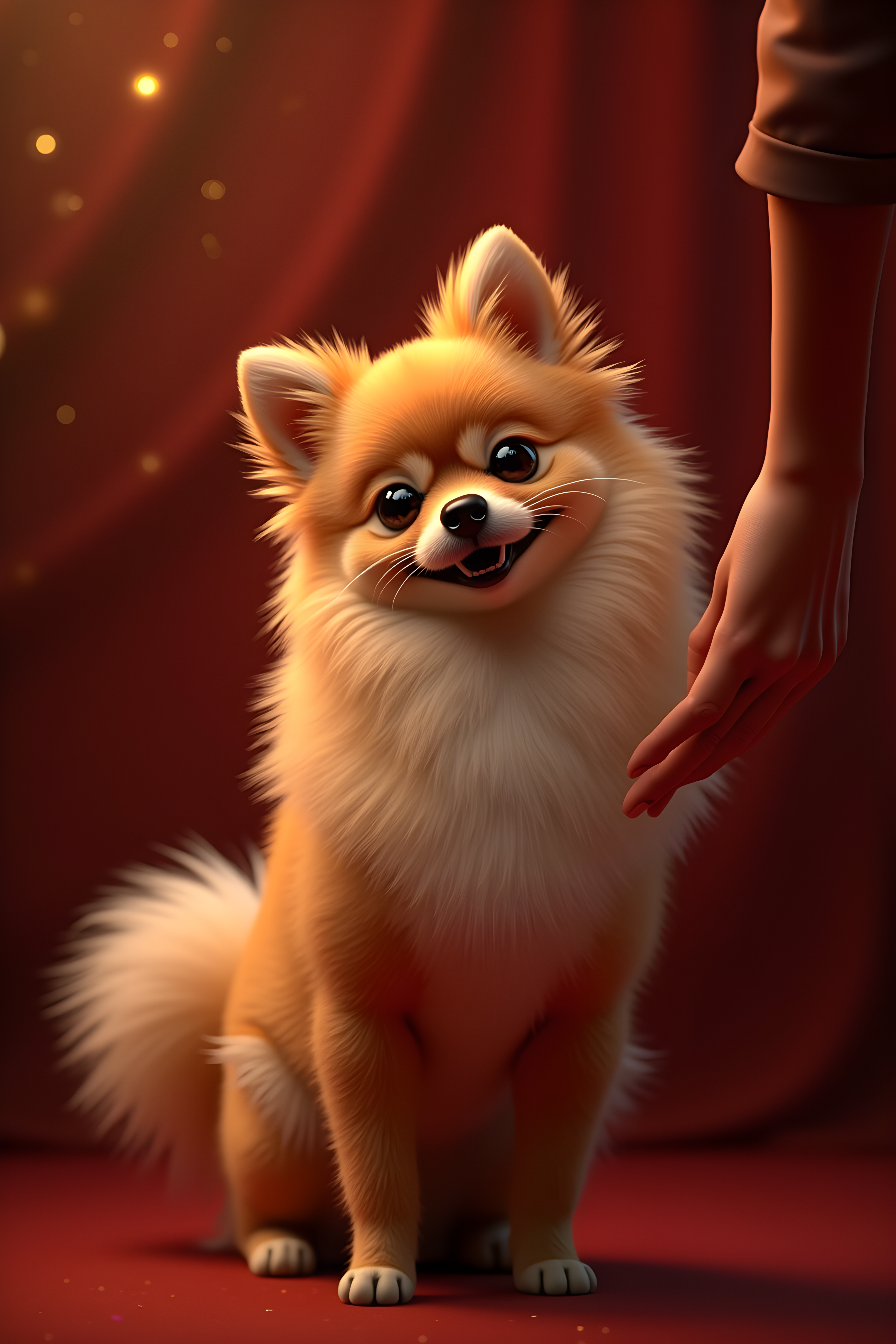 Party Streamer Pomeranian — 3D Render (Luxury)