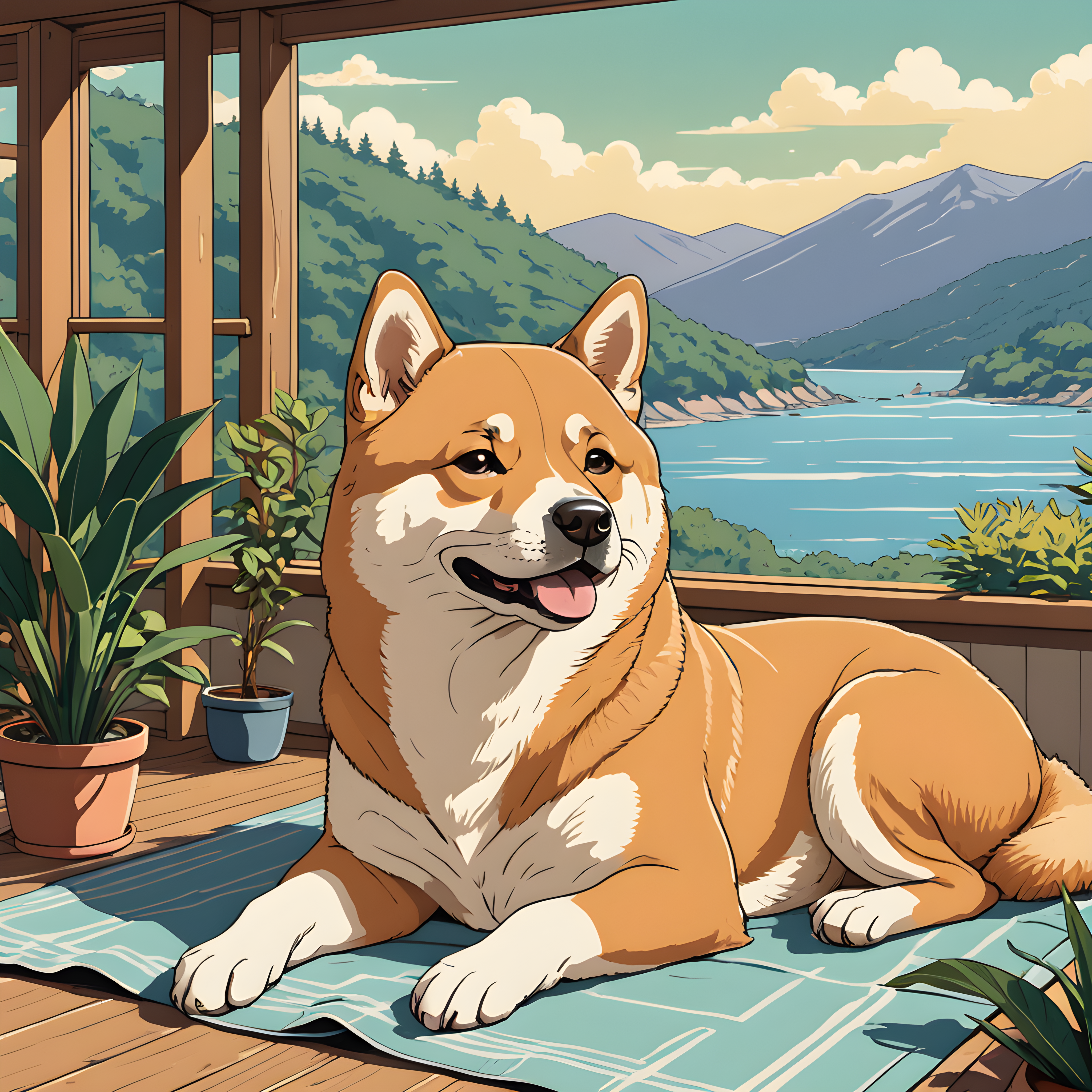 Anime Shiba — Retro (Sleepy)