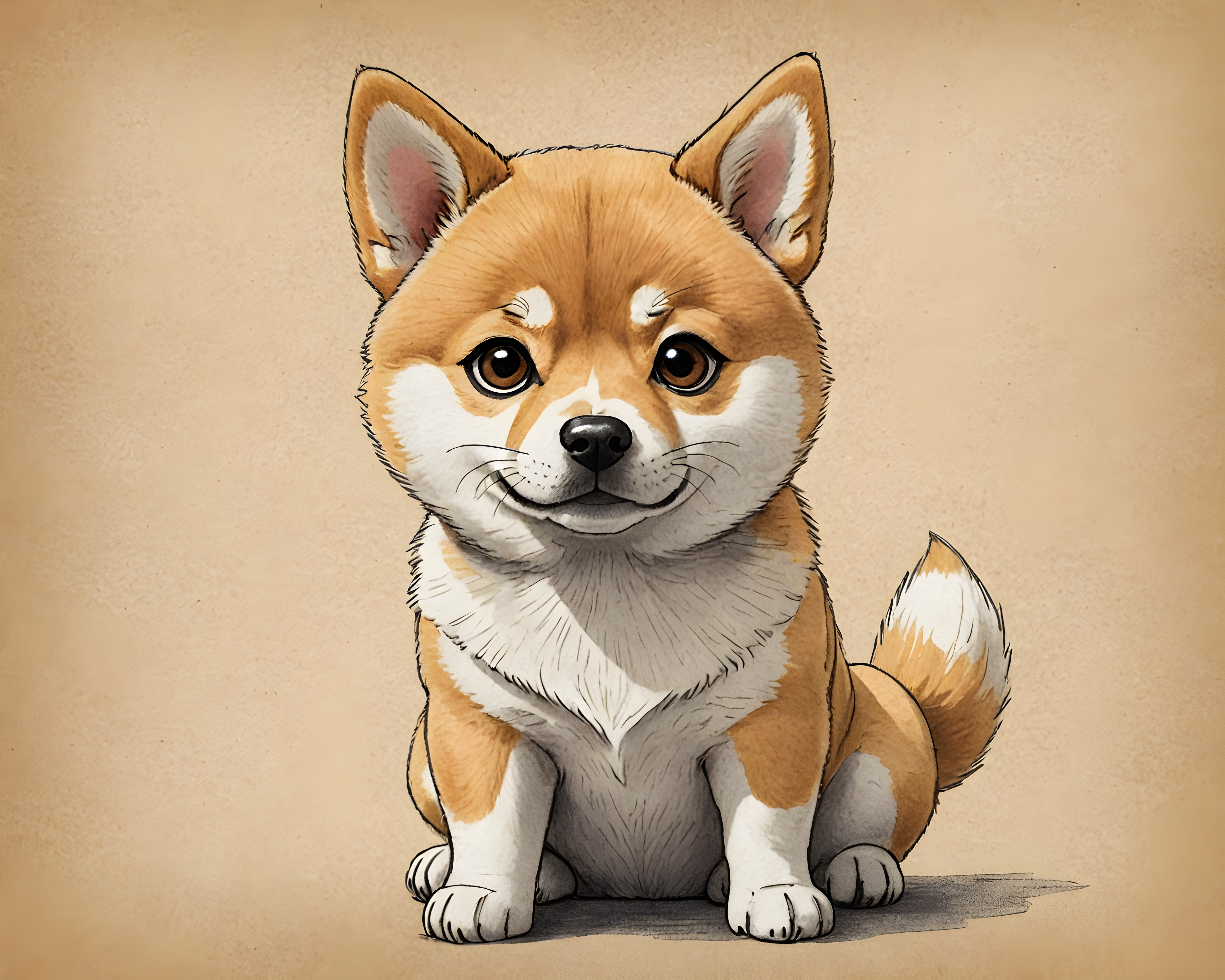 Anime Shiba — Pencil Sketch (Cute)