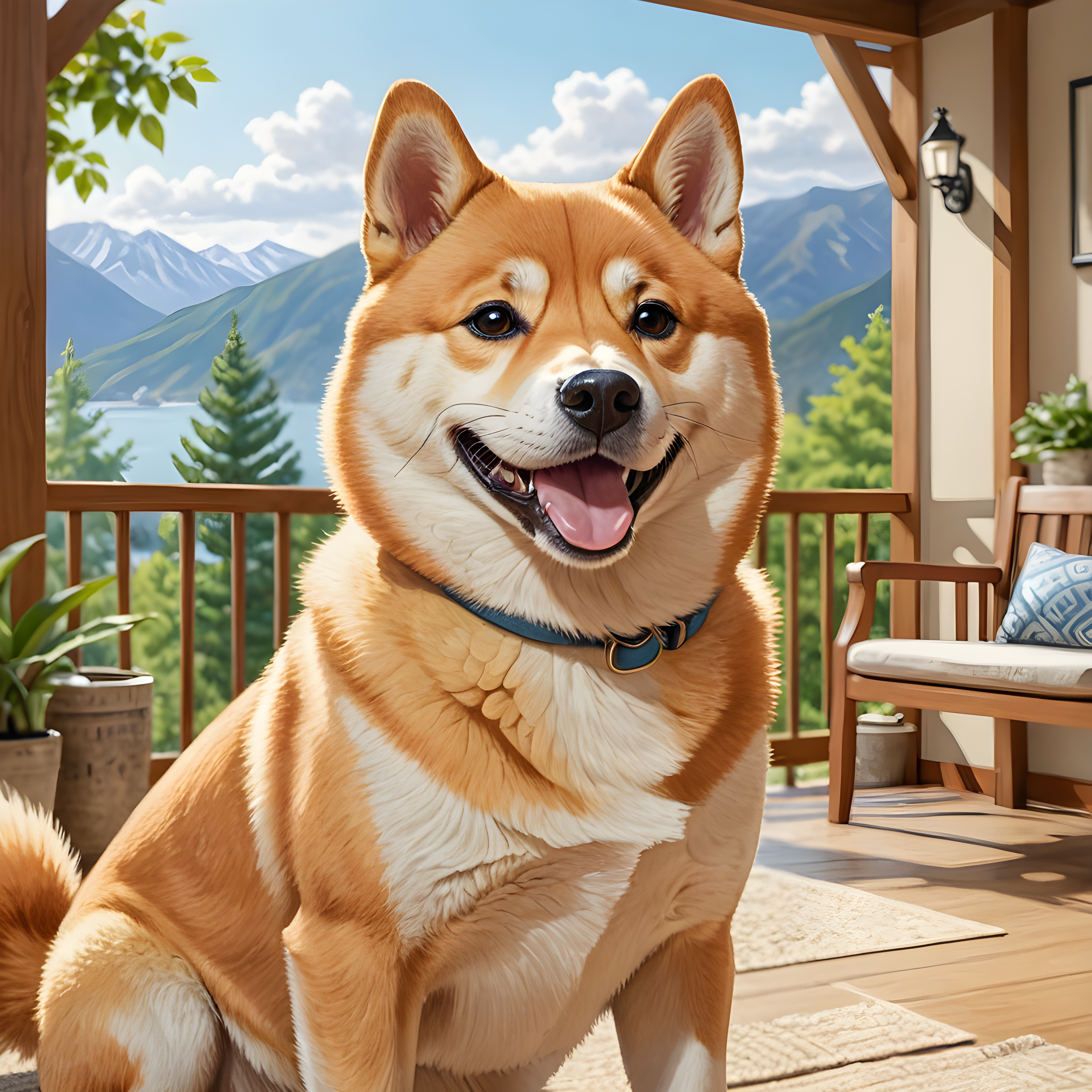 Anime Shiba — Pencil Sketch (Happy)