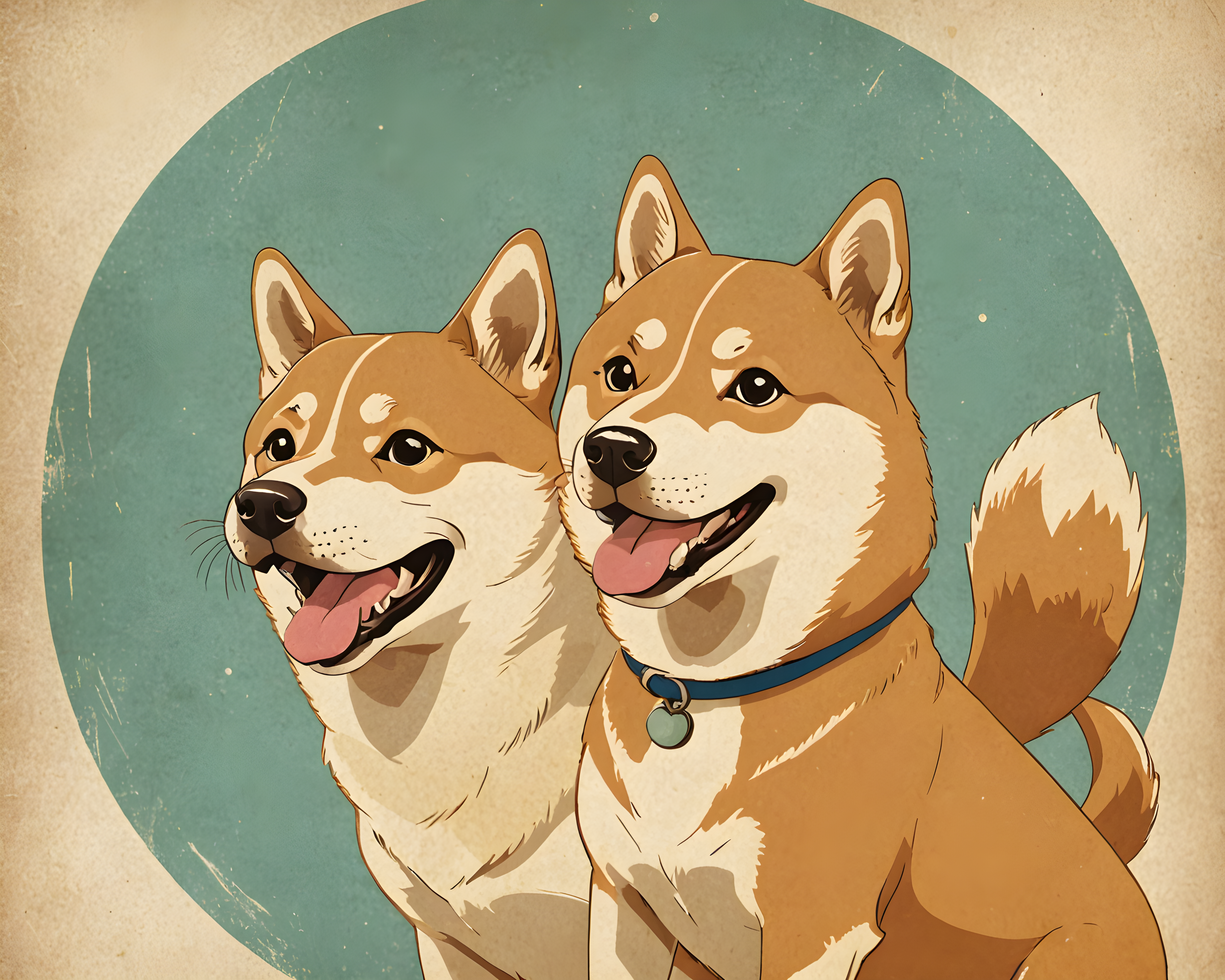 Anime Shiba — Vintage Poster (Playful)