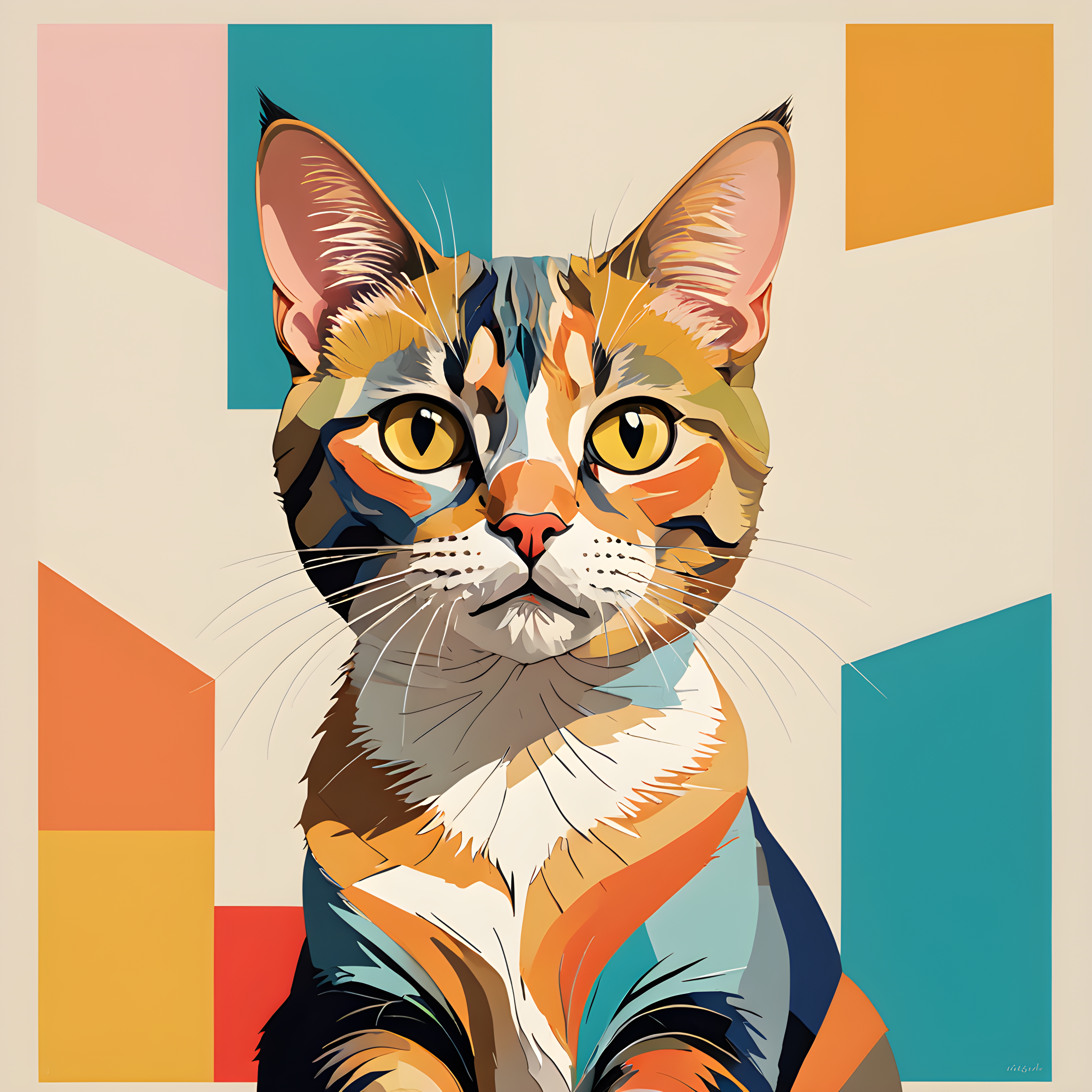 Cartoon Cat — Abstract (Aesthetic)