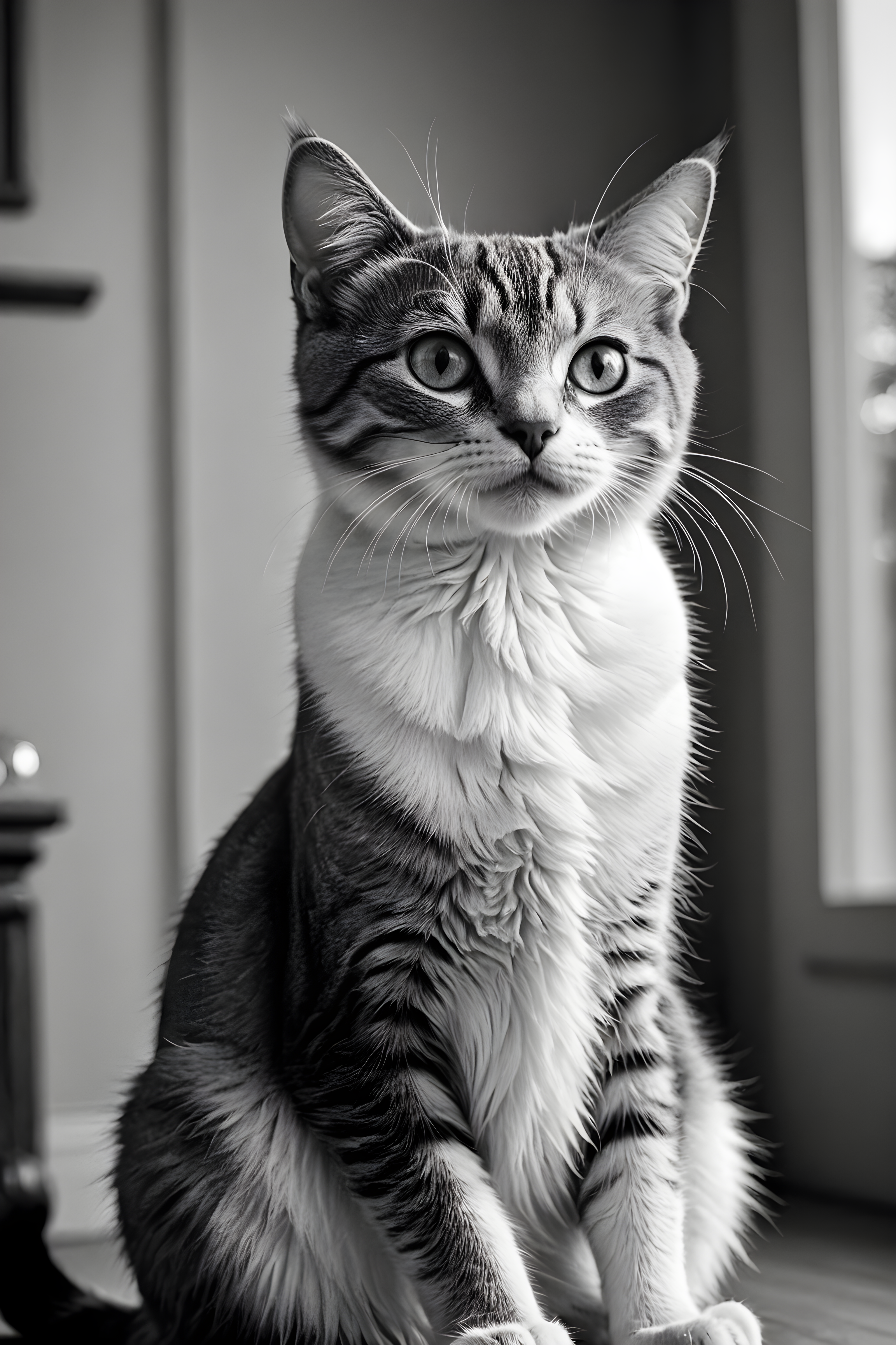 Cartoon Cat — Black & White (Fantasy)