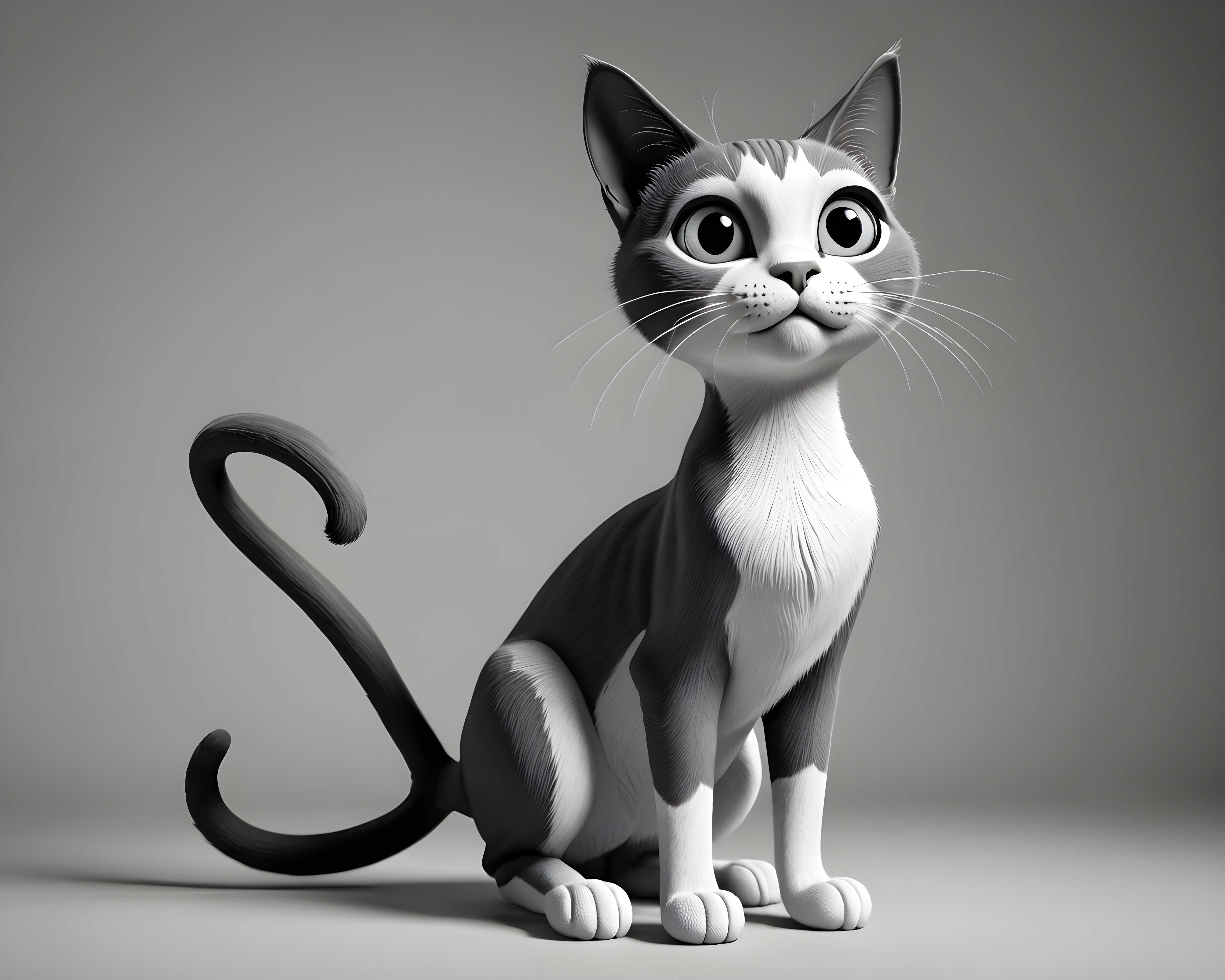 Cartoon Cat — Black & White (Savage)