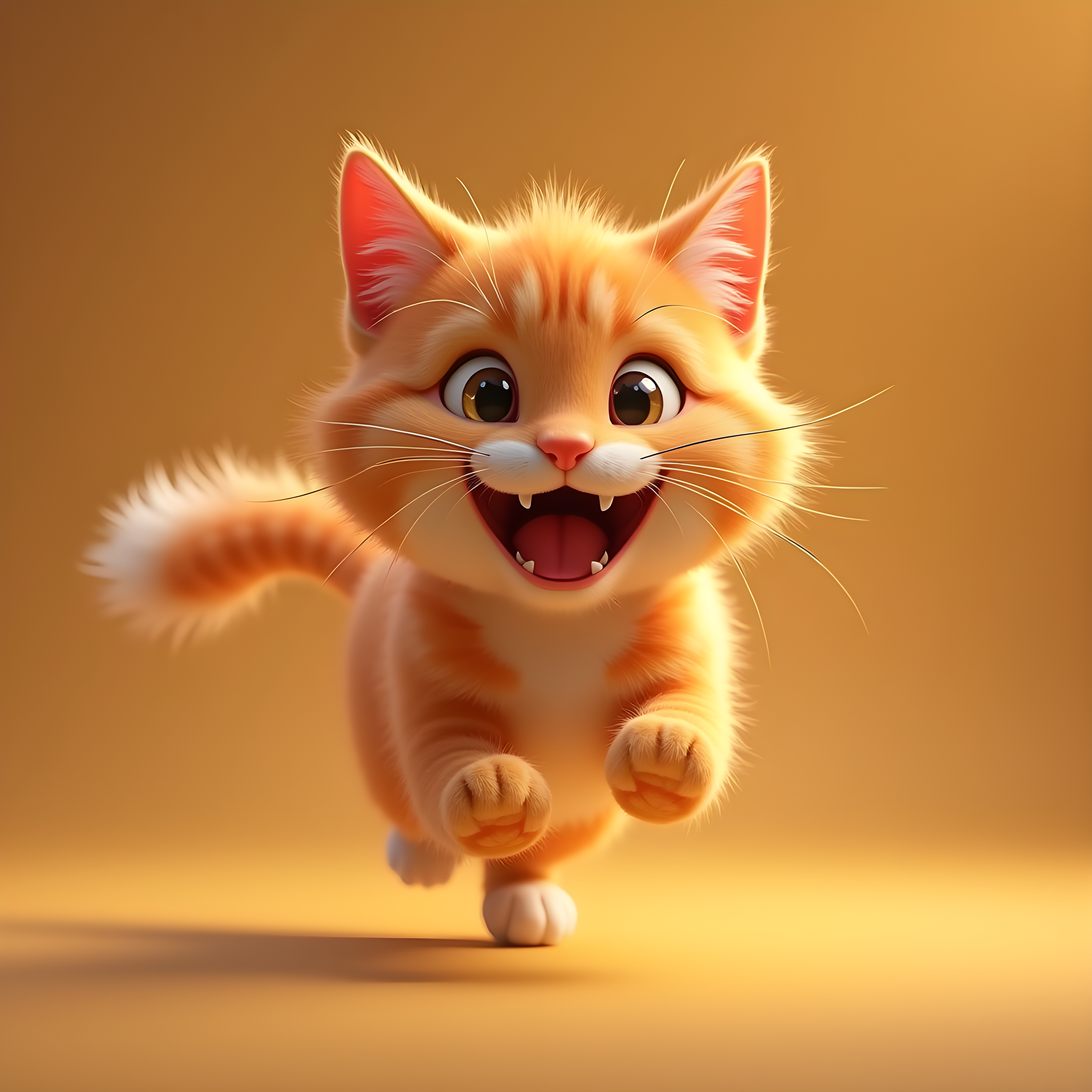 Cartoon Cat — Hyper-Realistic (Happy)