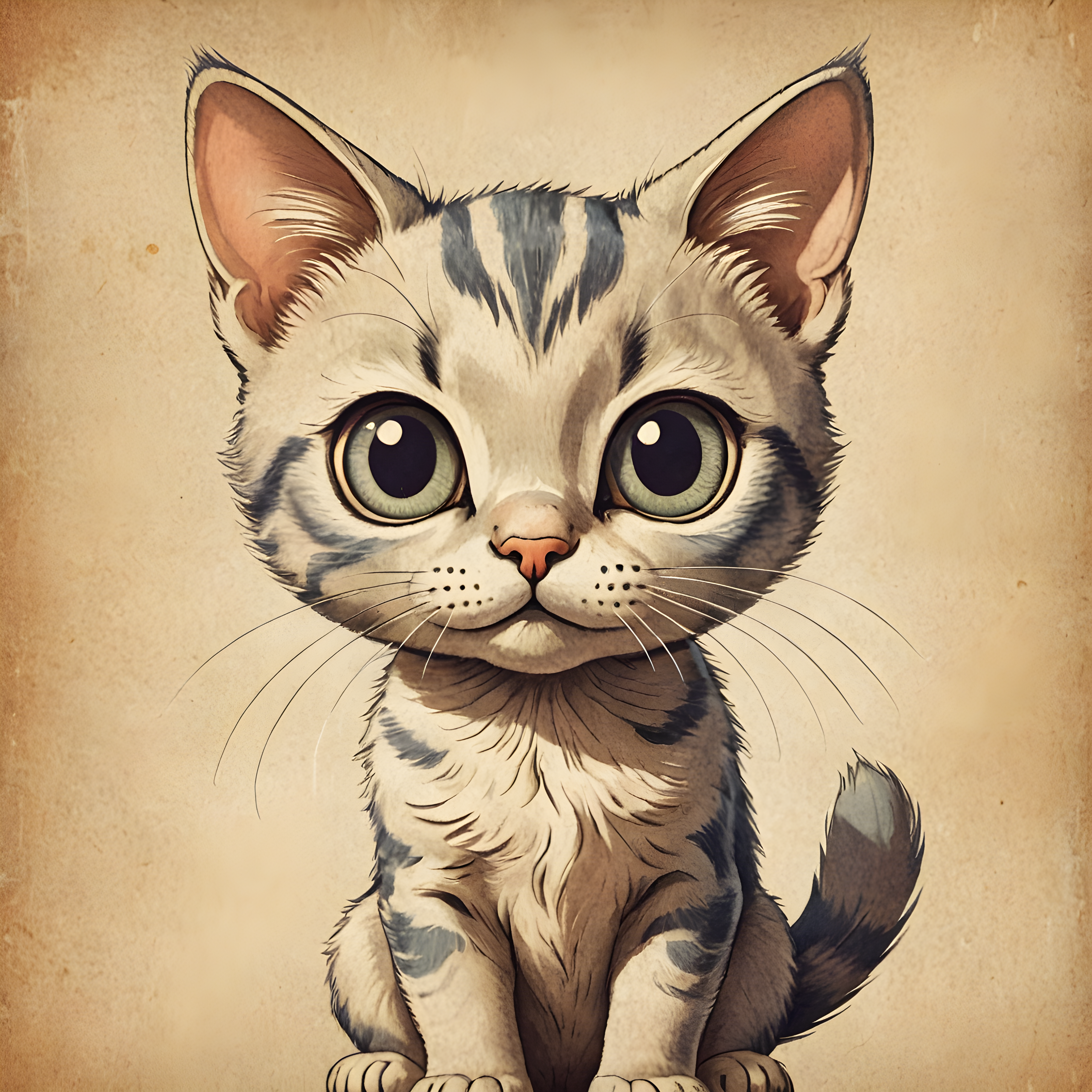 Cartoon Cat — Vintage Poster (Cute)