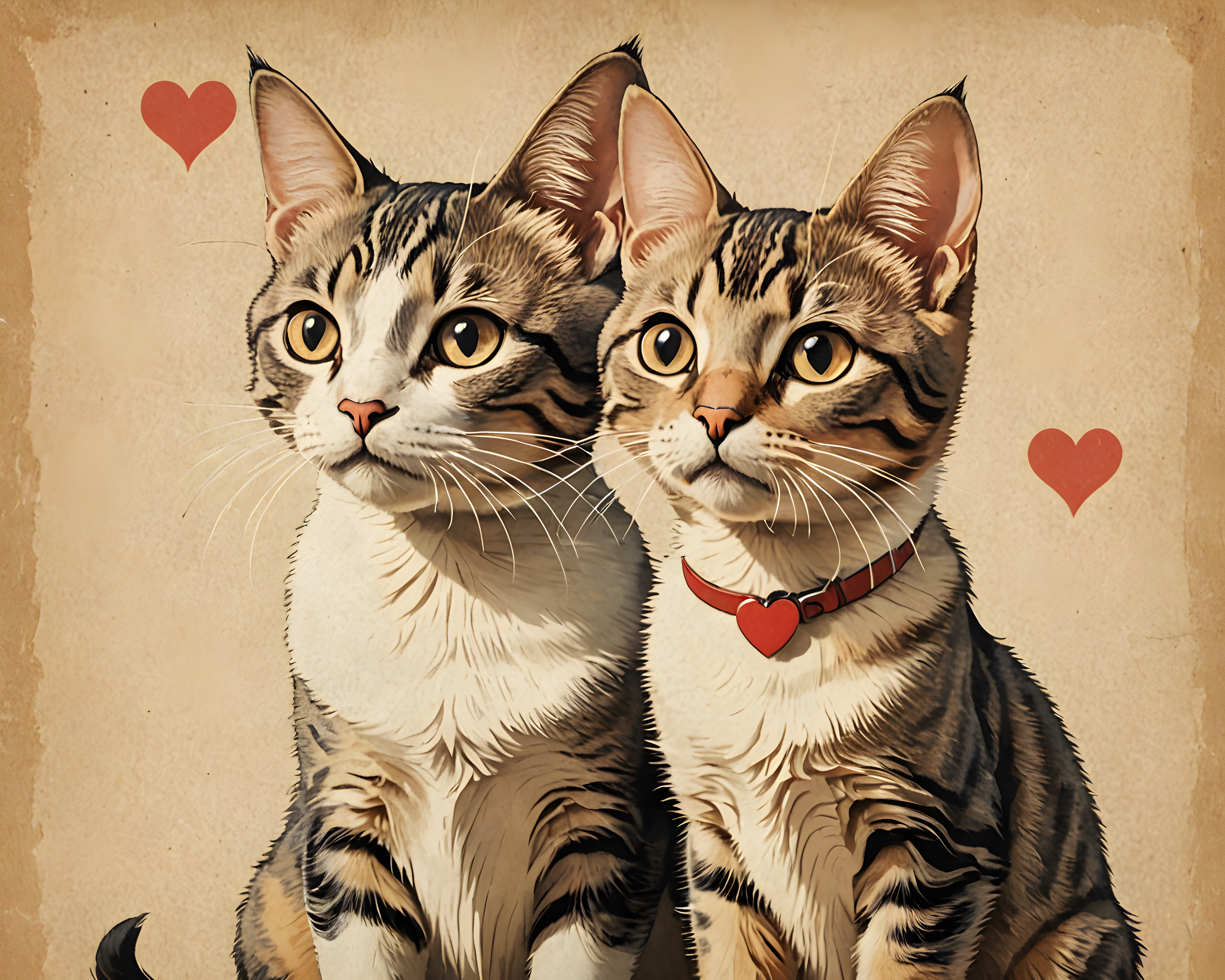 Cartoon Cat — Vintage Poster (Romantic)