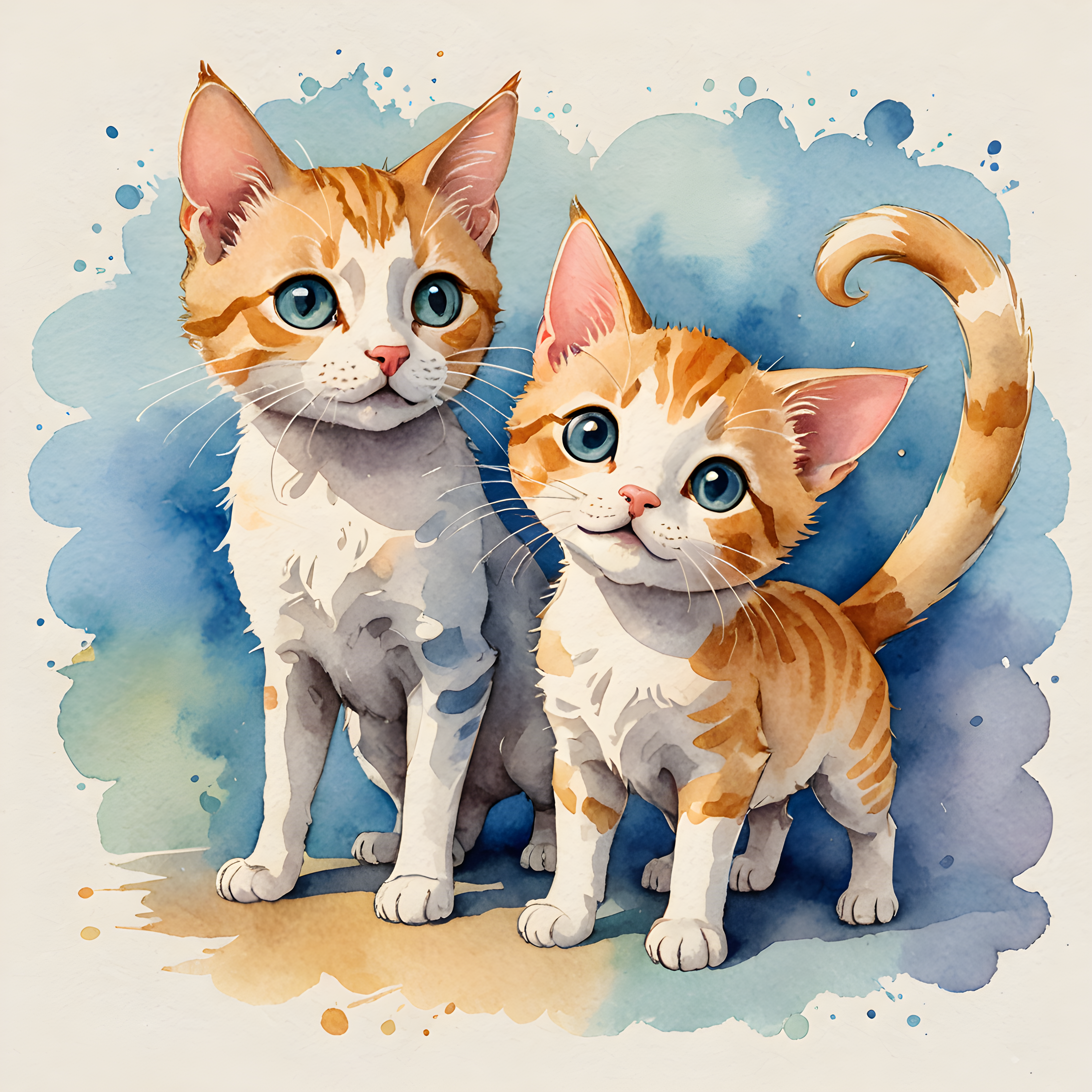Cartoon Cat — Watercolor (Playful)