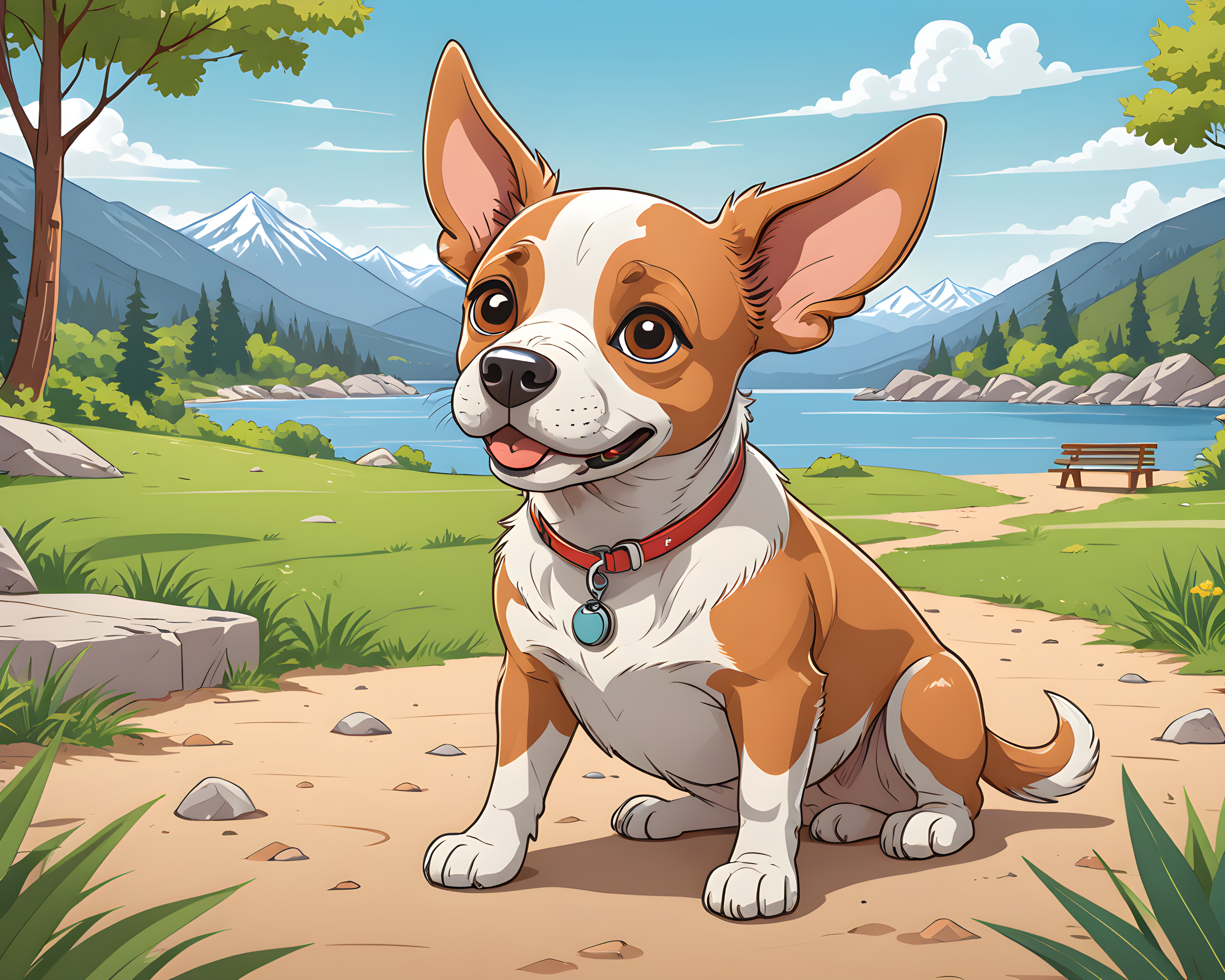 Cartoon Dog — Line Art (Playful)