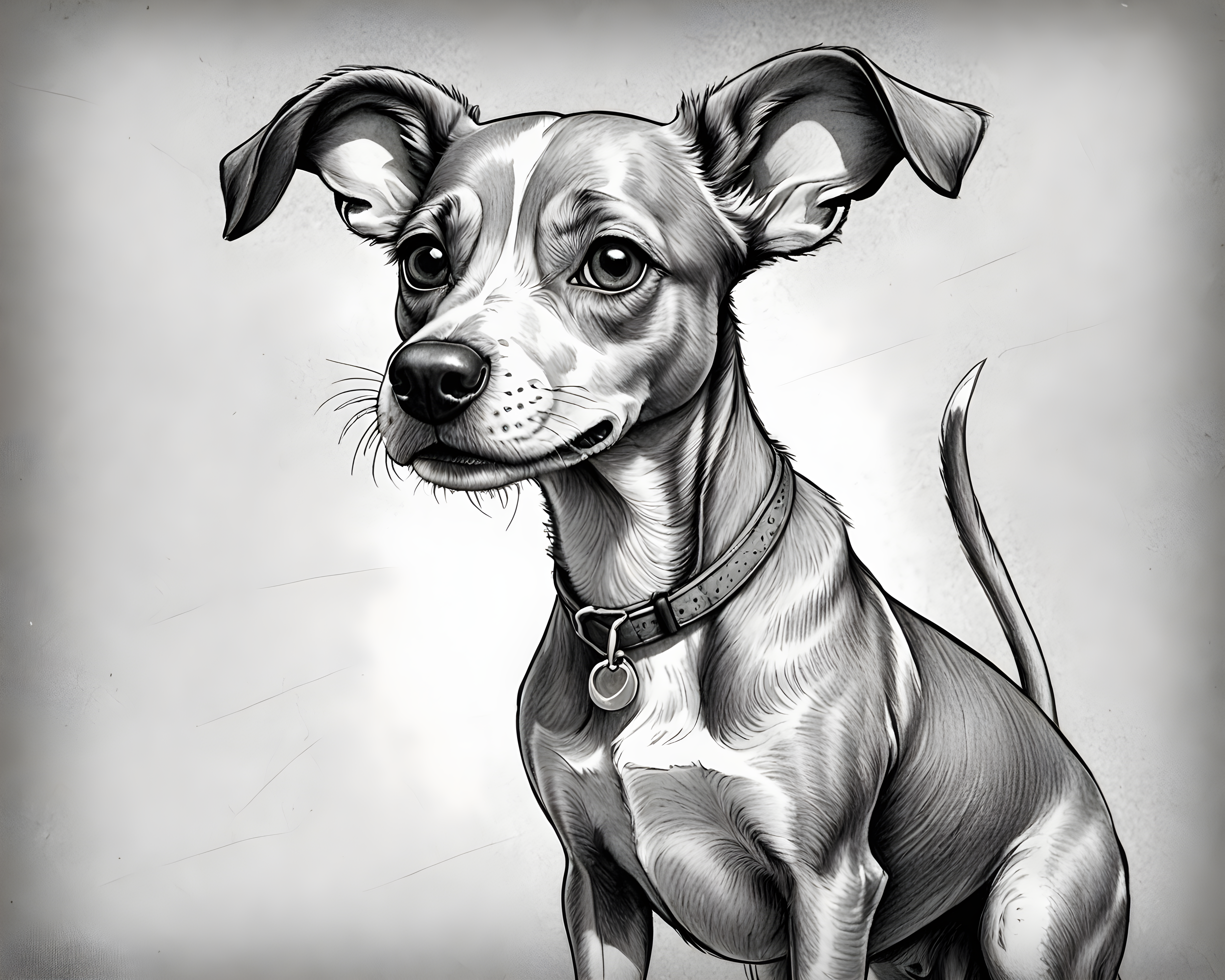 Cartoon Dog — Pencil Sketch (Savage)