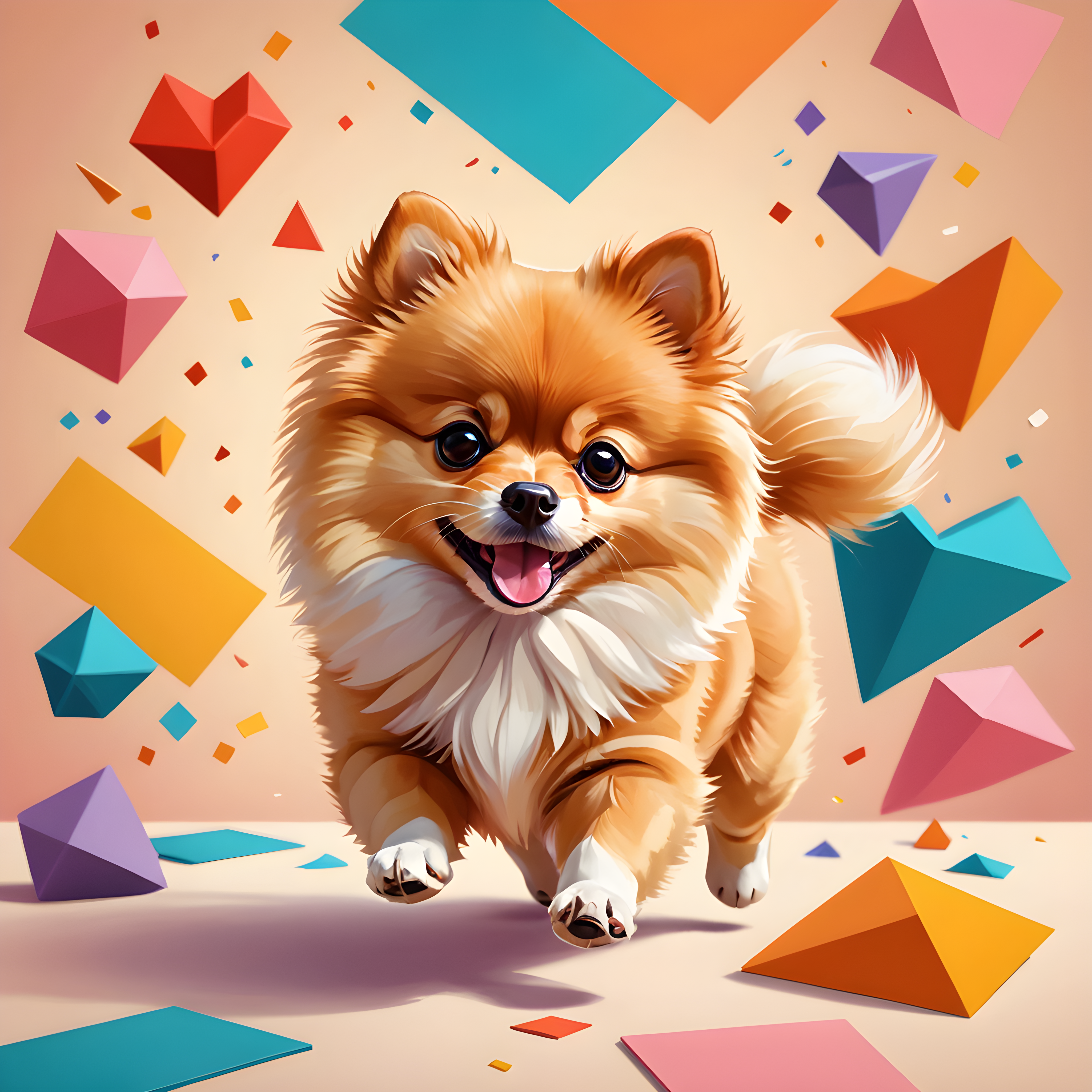 Chibi Pomeranian — Abstract (Romantic)