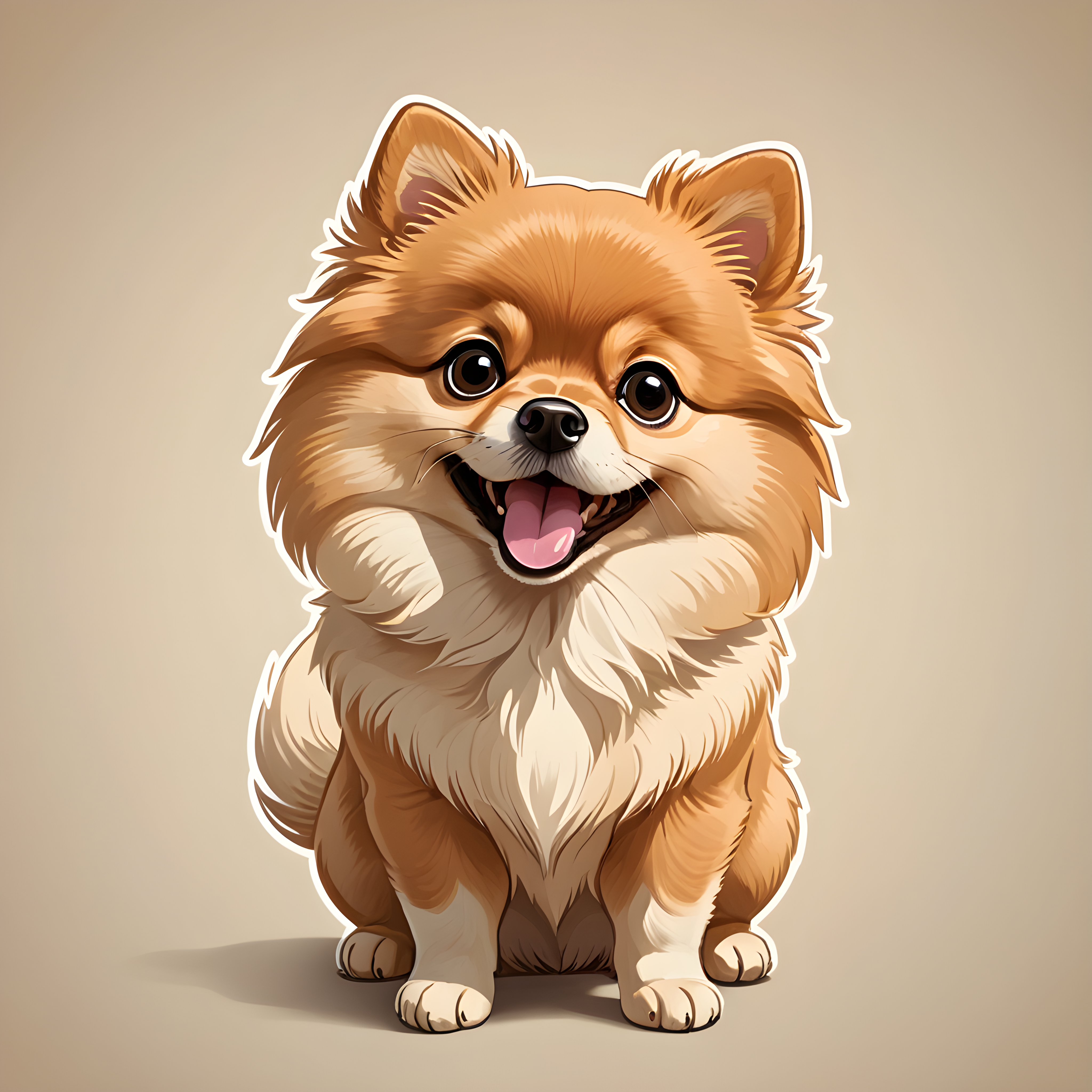 Chibi Pomeranian — Cartoon / Kawaii (Happy)