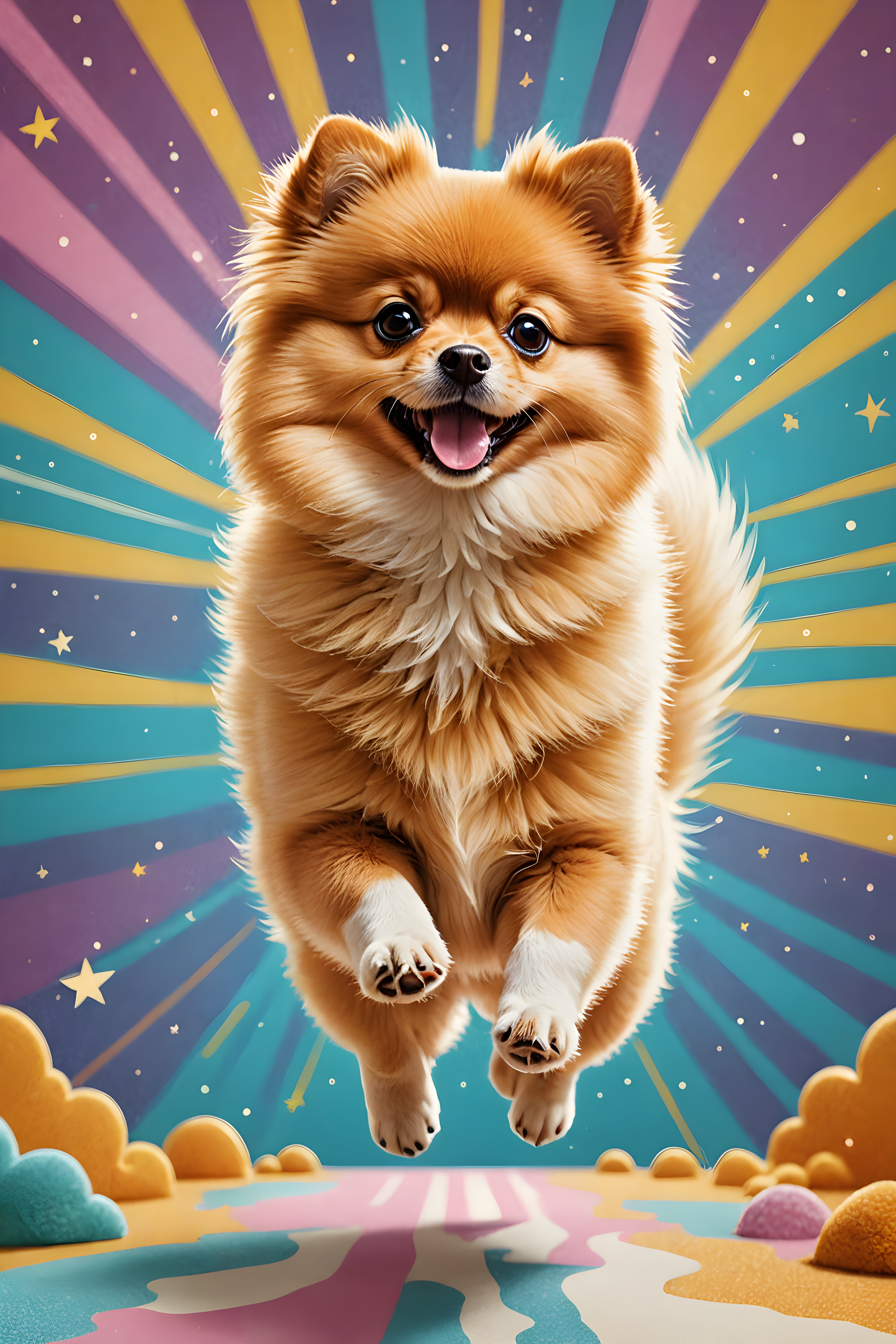 Chibi Pomeranian — Retro (Luxury)