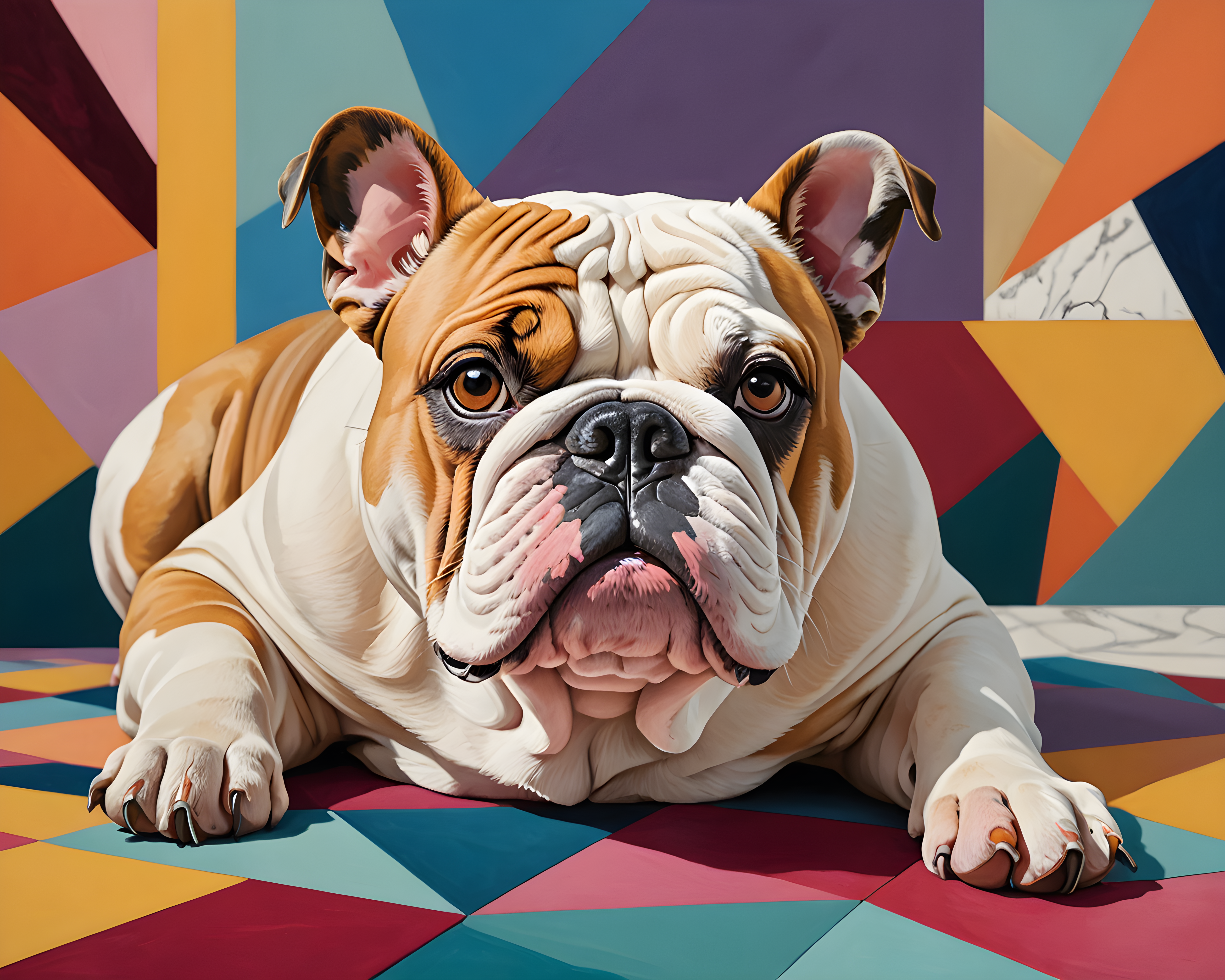 Comic Style Bulldog — Abstract (Luxury)