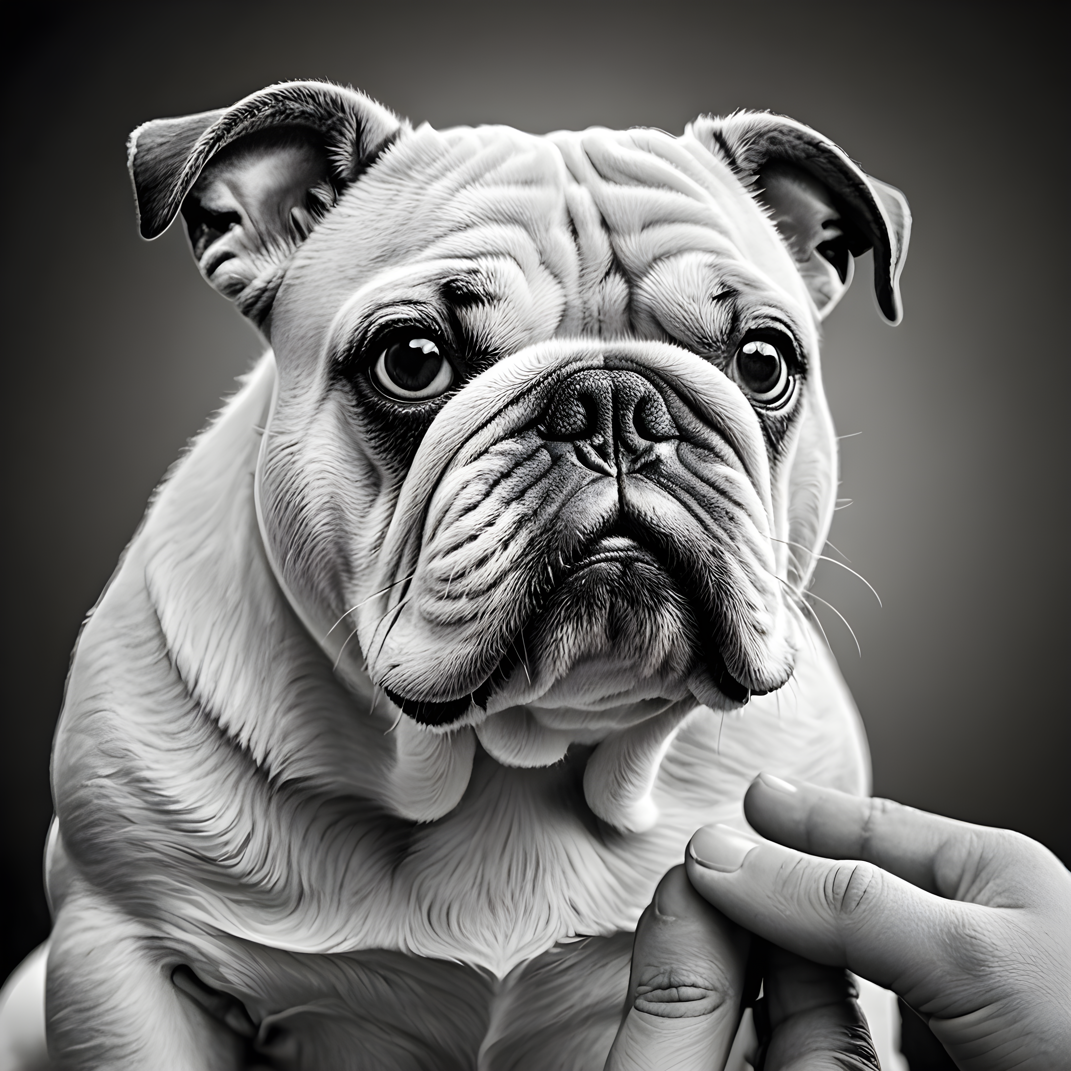 Comic Style Bulldog — Black & White (Cute)