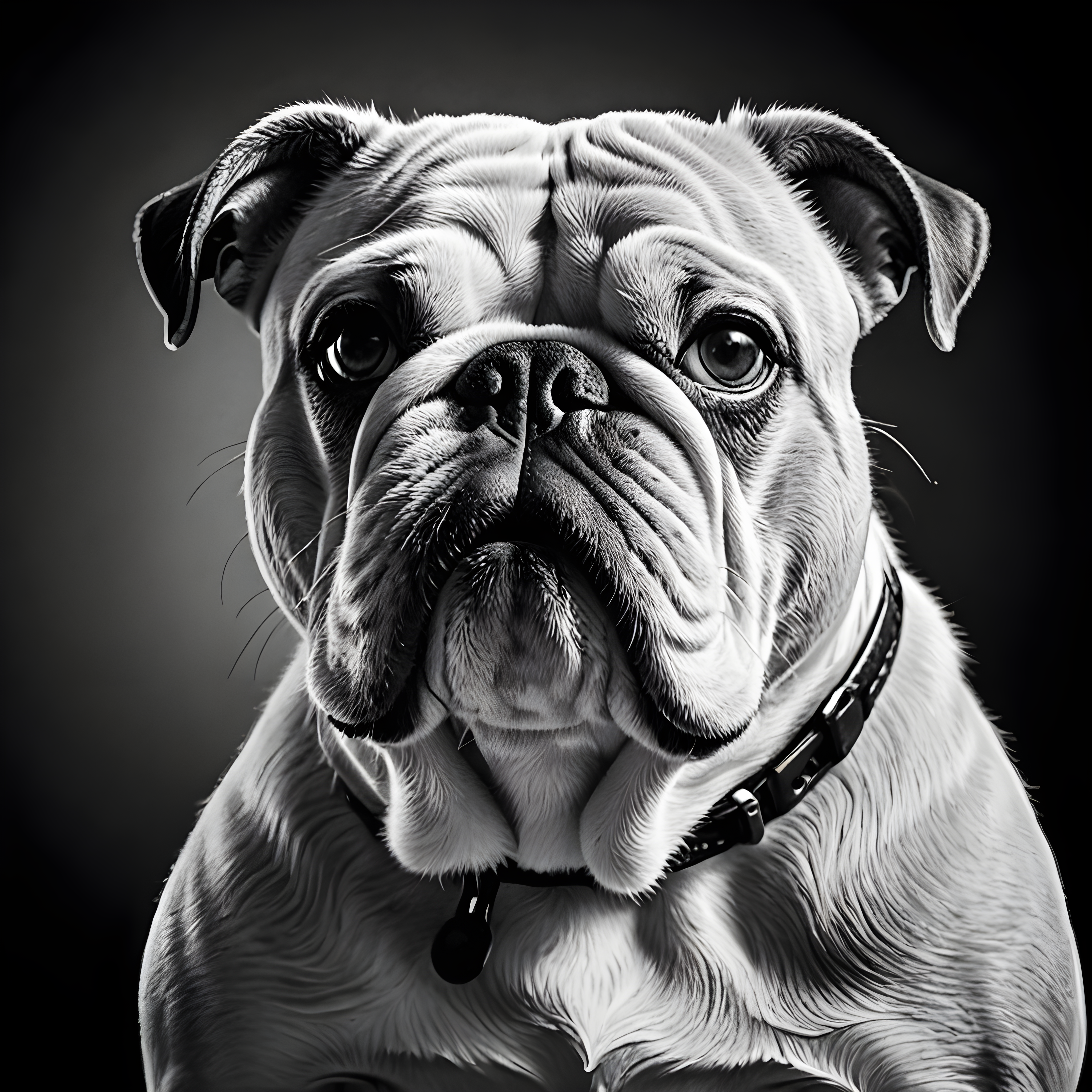 Comic Style Bulldog — Black & White (Funny)