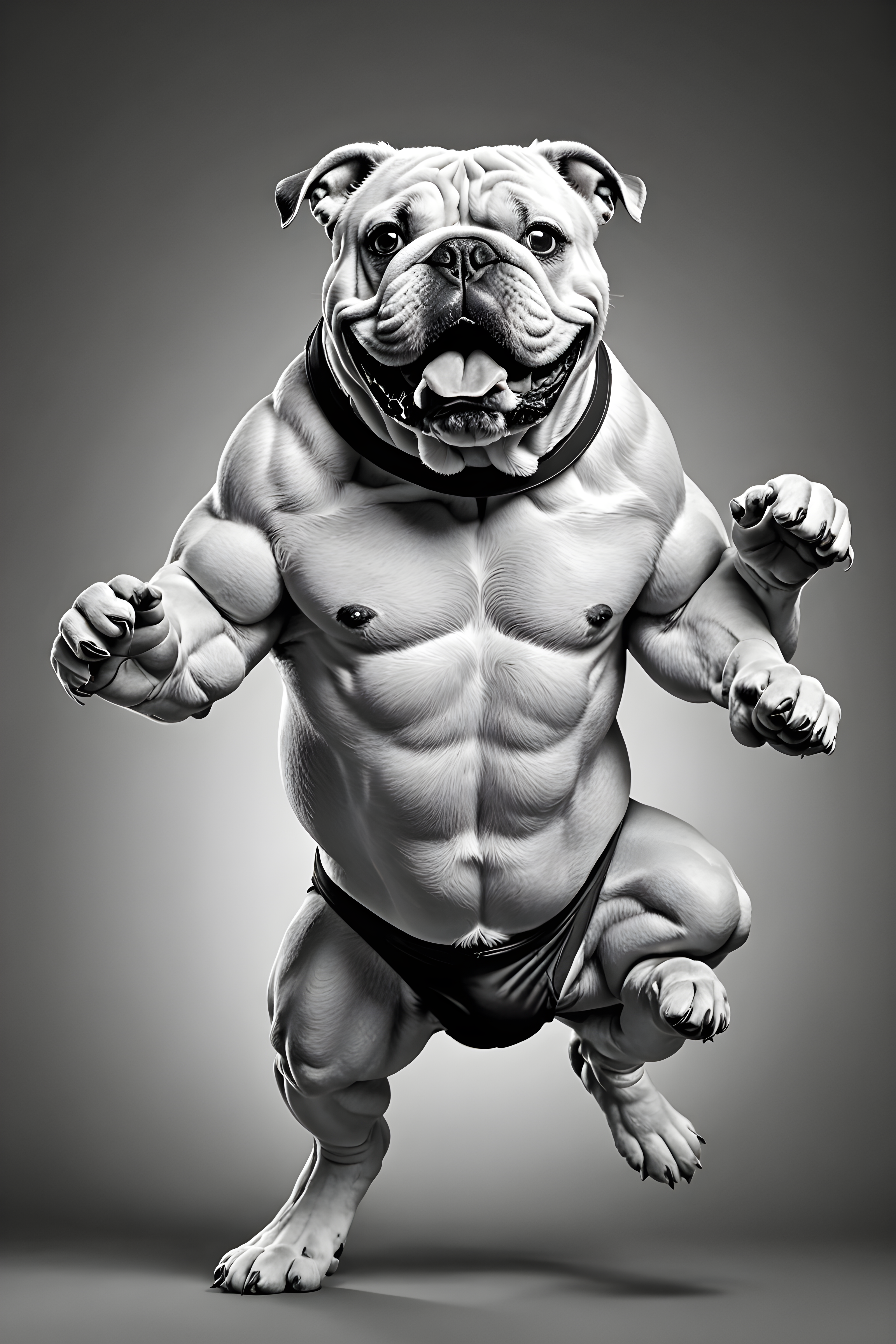 Comic Style Bulldog — Black & White (Motivational)