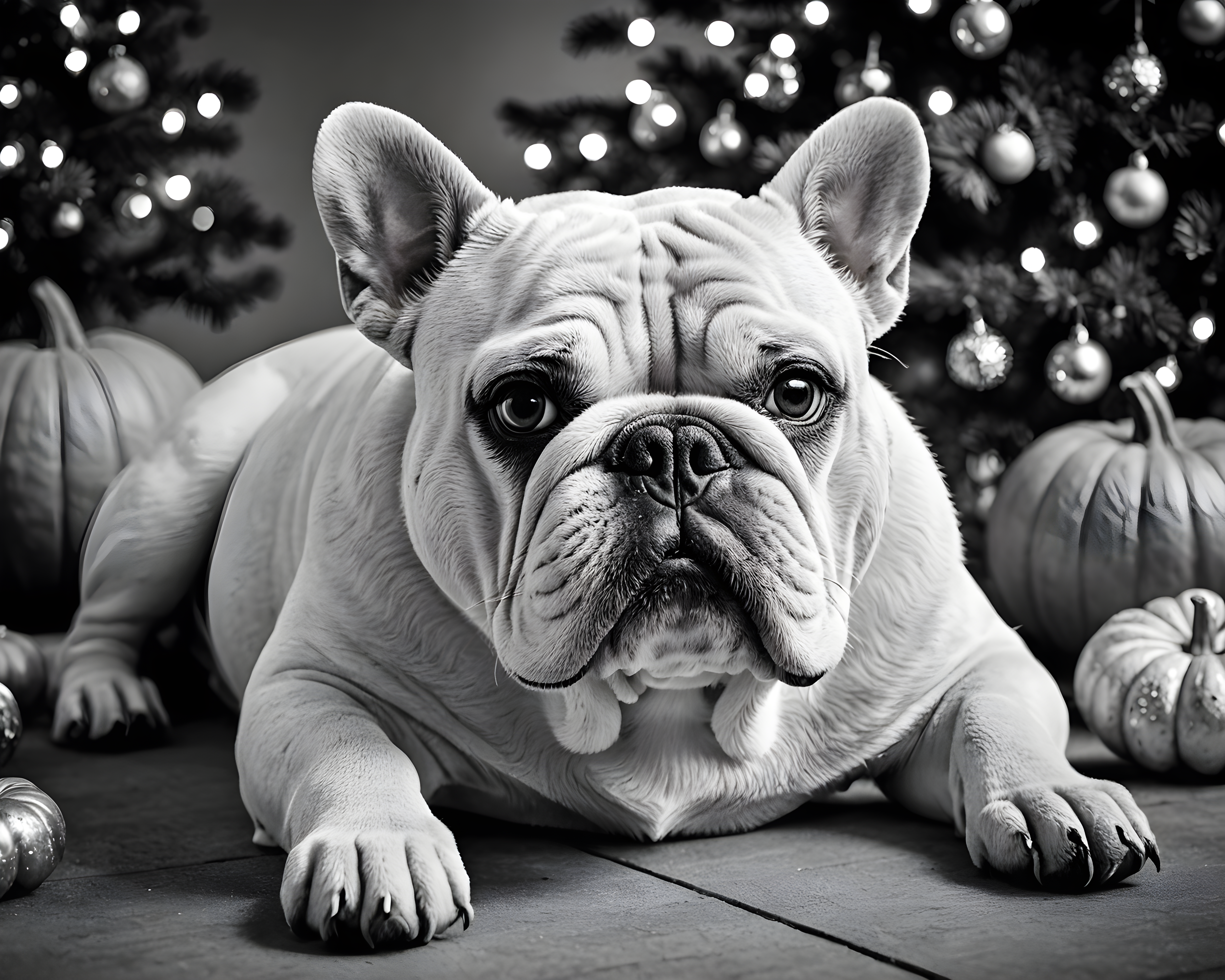 Comic Style Bulldog — Black & White (Seasonal)