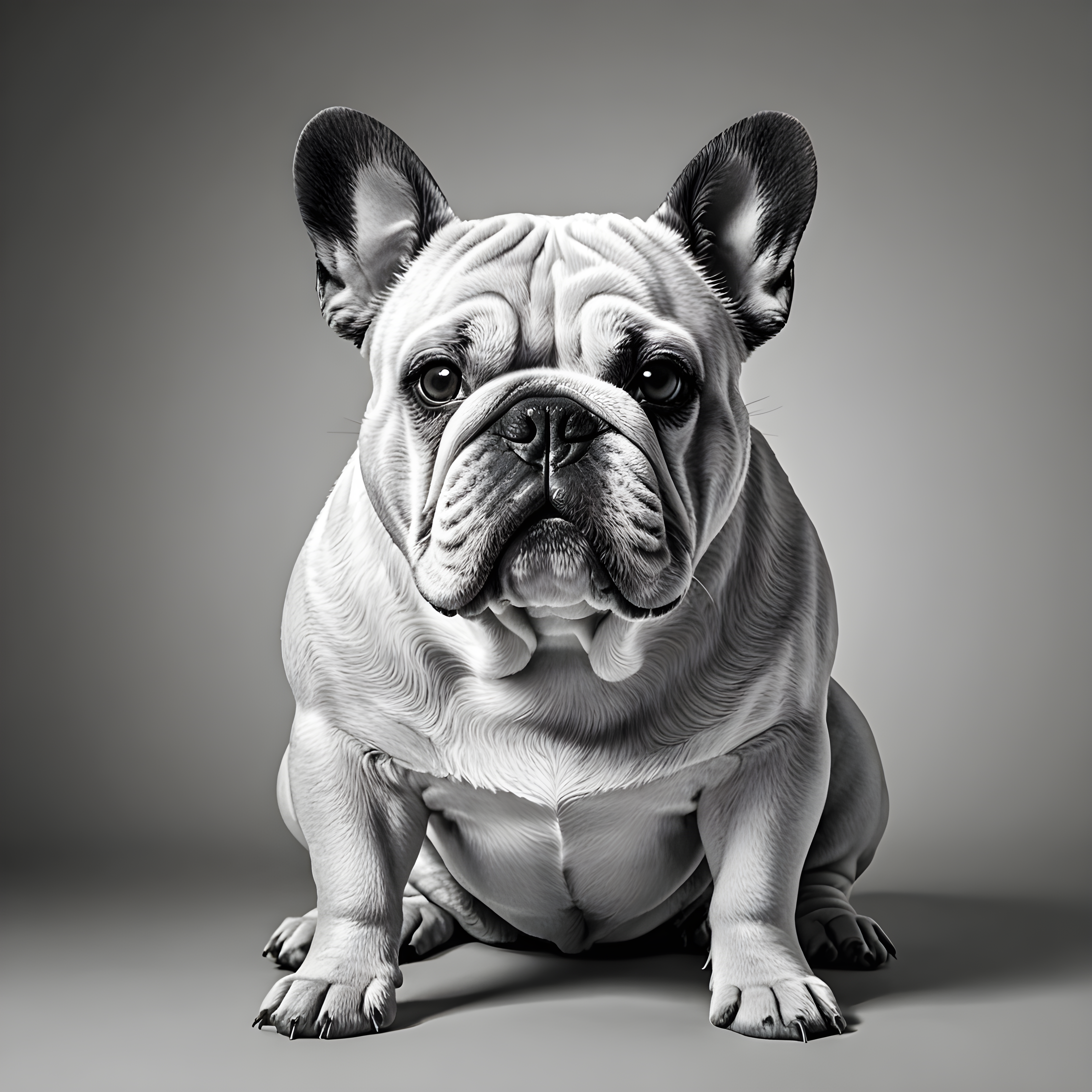 Comic Style Bulldog — Black & White (Sleepy)