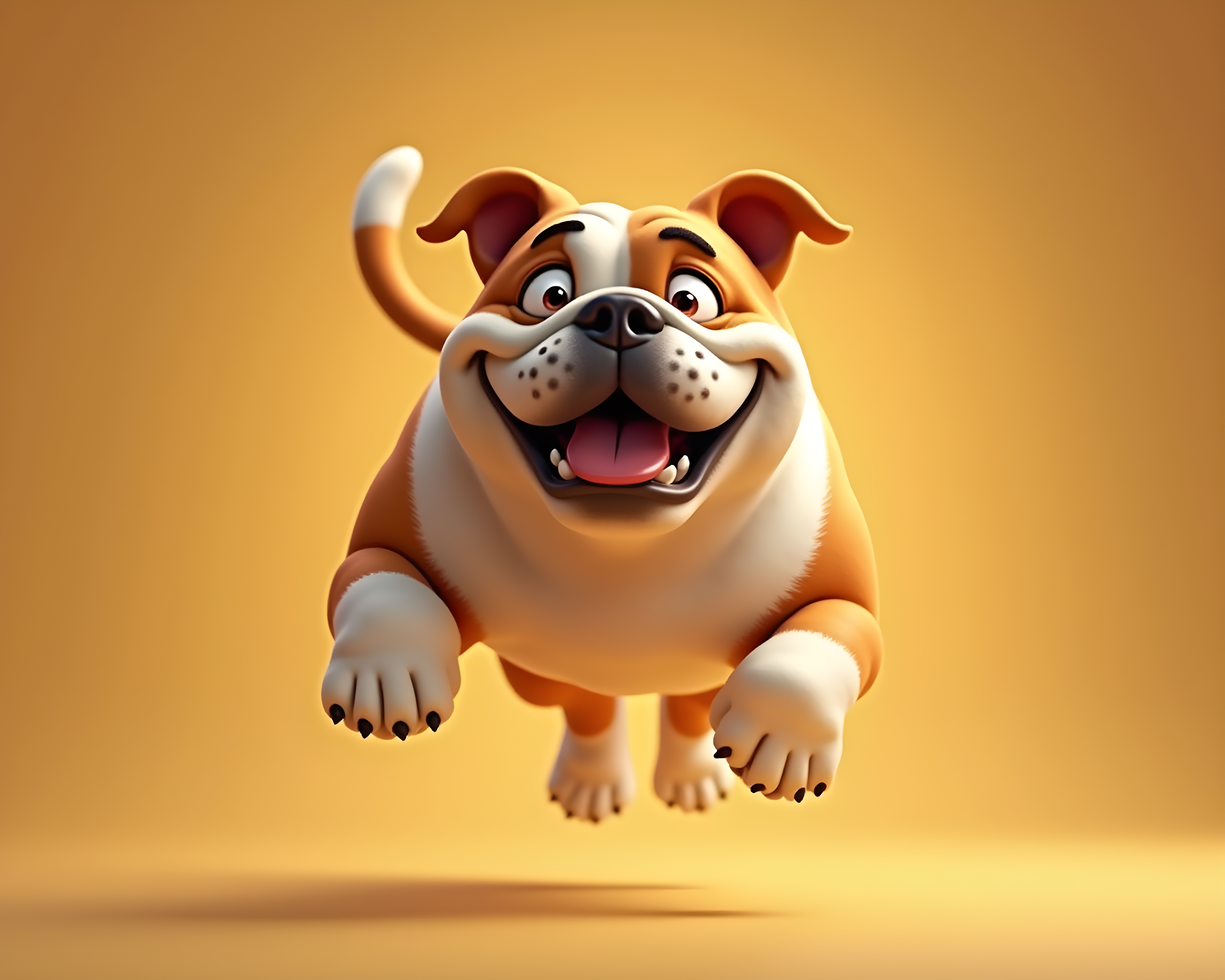Comic Style Bulldog — Hyper-Realistic (Happy)