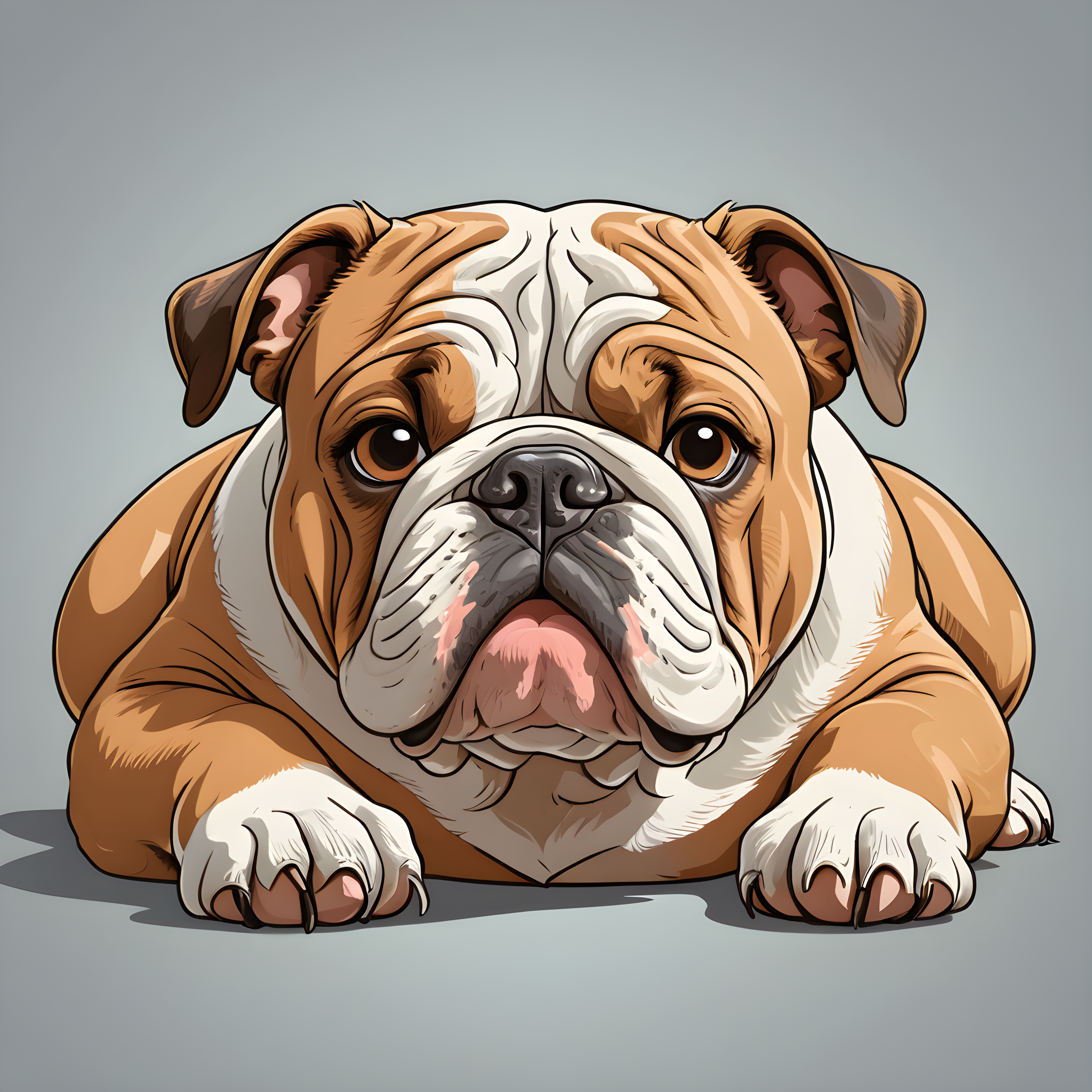 Comic Style Bulldog — Line Art (Funny)