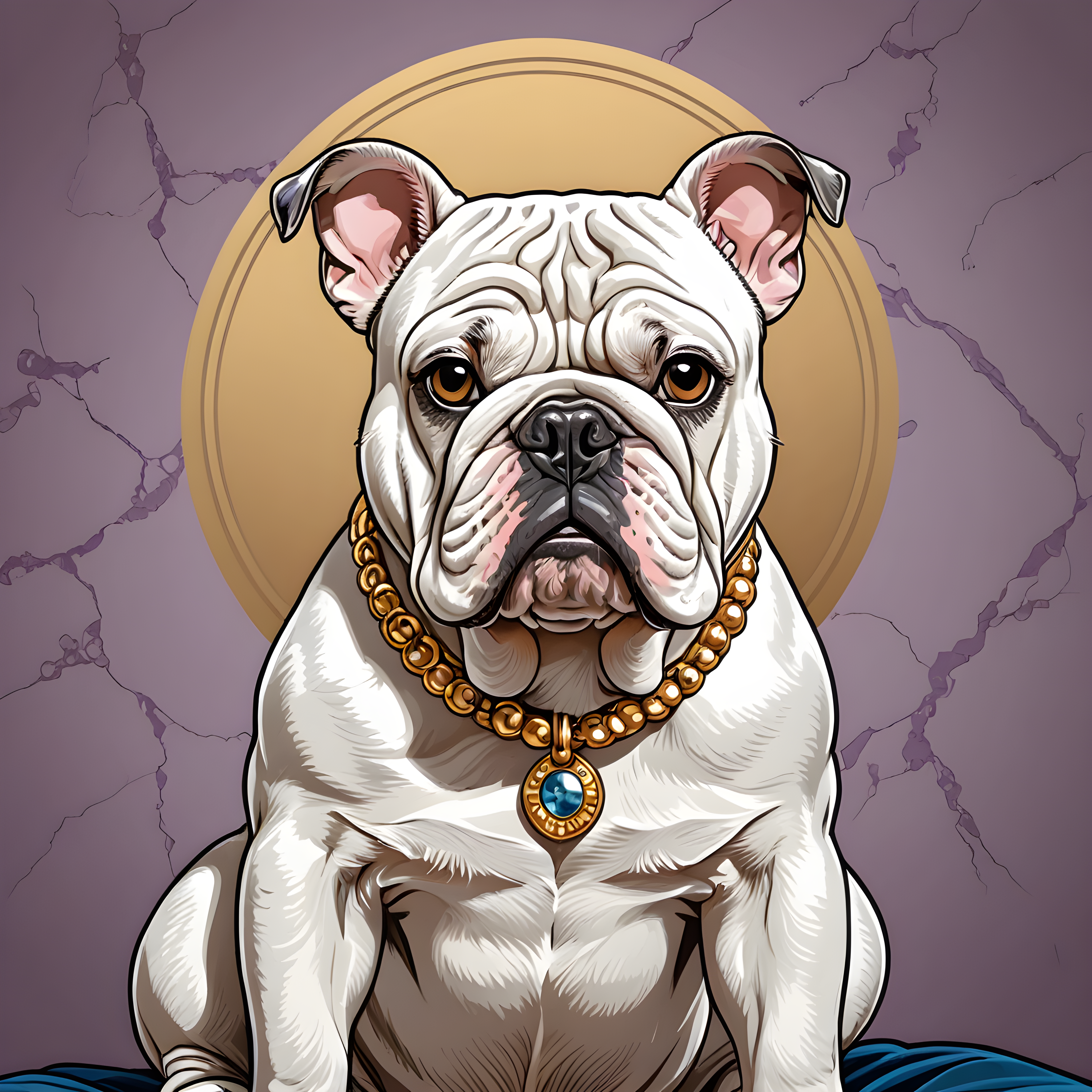 Comic Style Bulldog — Line Art (Luxury)