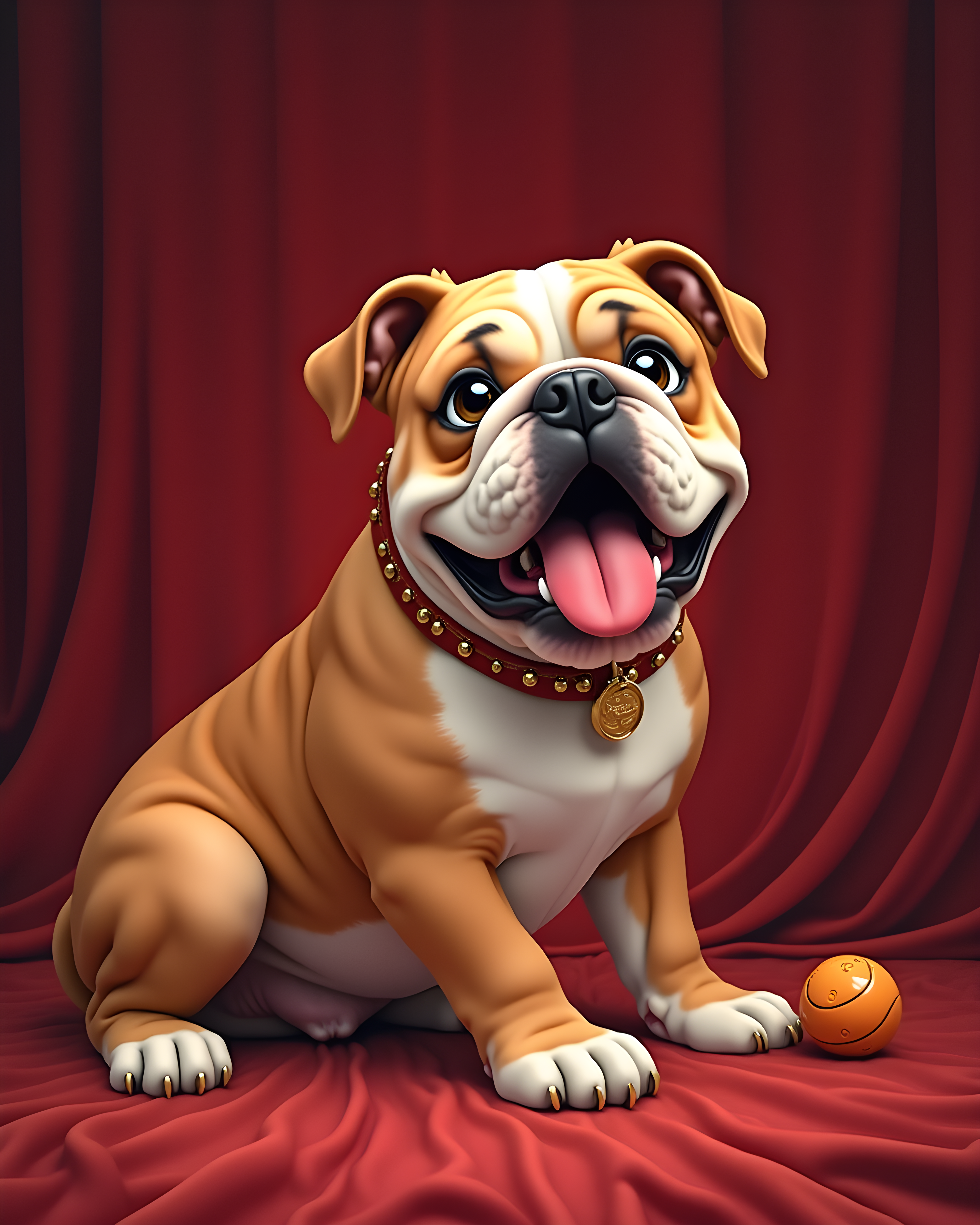 Comic Style Bulldog — Luxury (Playful) — Wall Art (Printable) — Portrait 4×5